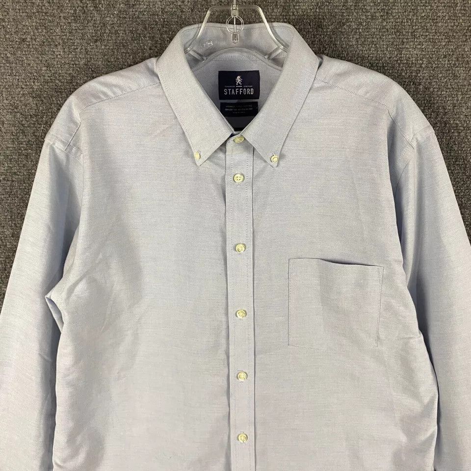 Stafford Stafford Shirt Men's 16 Regular Fit 32-33 Oxford Button Down Size US M / EU 48-50 / 2 - 2 Thumbnail