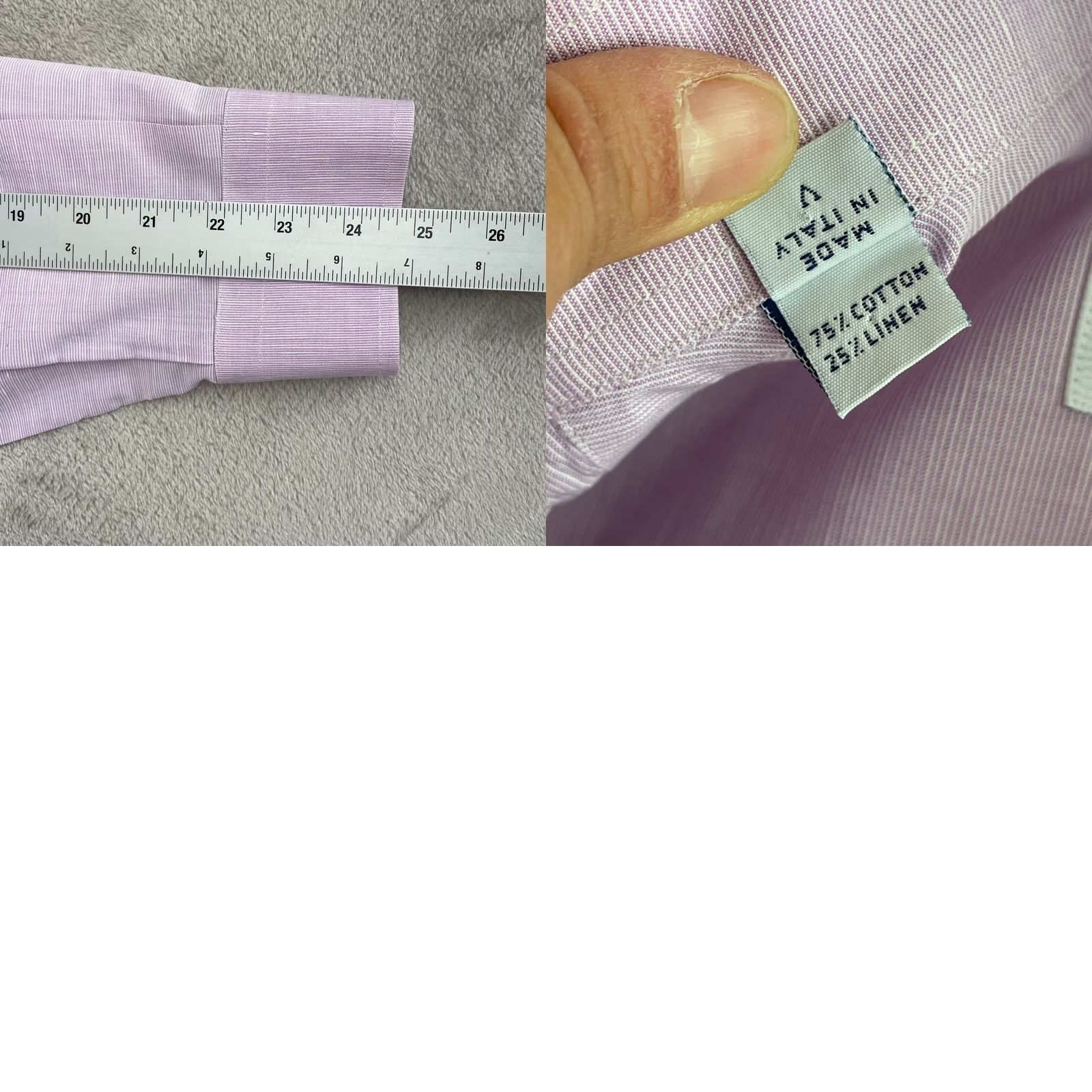 Brioni Brioni Shirt Men XL Lavender Linen Cotton Blend Long Sleeve Designer Made Italy Size US XL / EU 56 / 4 - 8 Thumbnail