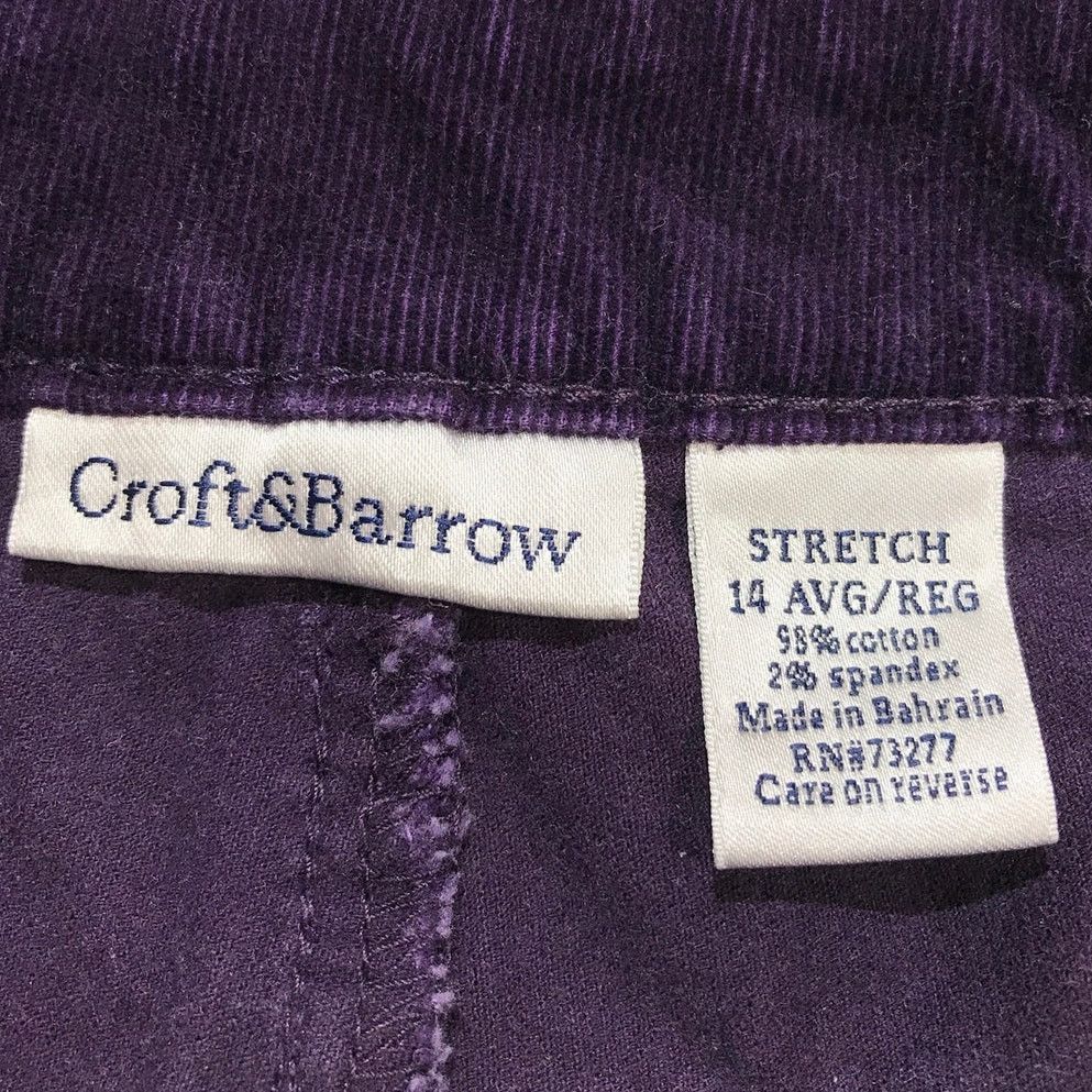 Croft & Barrow Croft & Barrow Deep Plum Corduroy Straight Leg Pants 14 Size 36" / US 14 / IT 50 - 5 Thumbnail