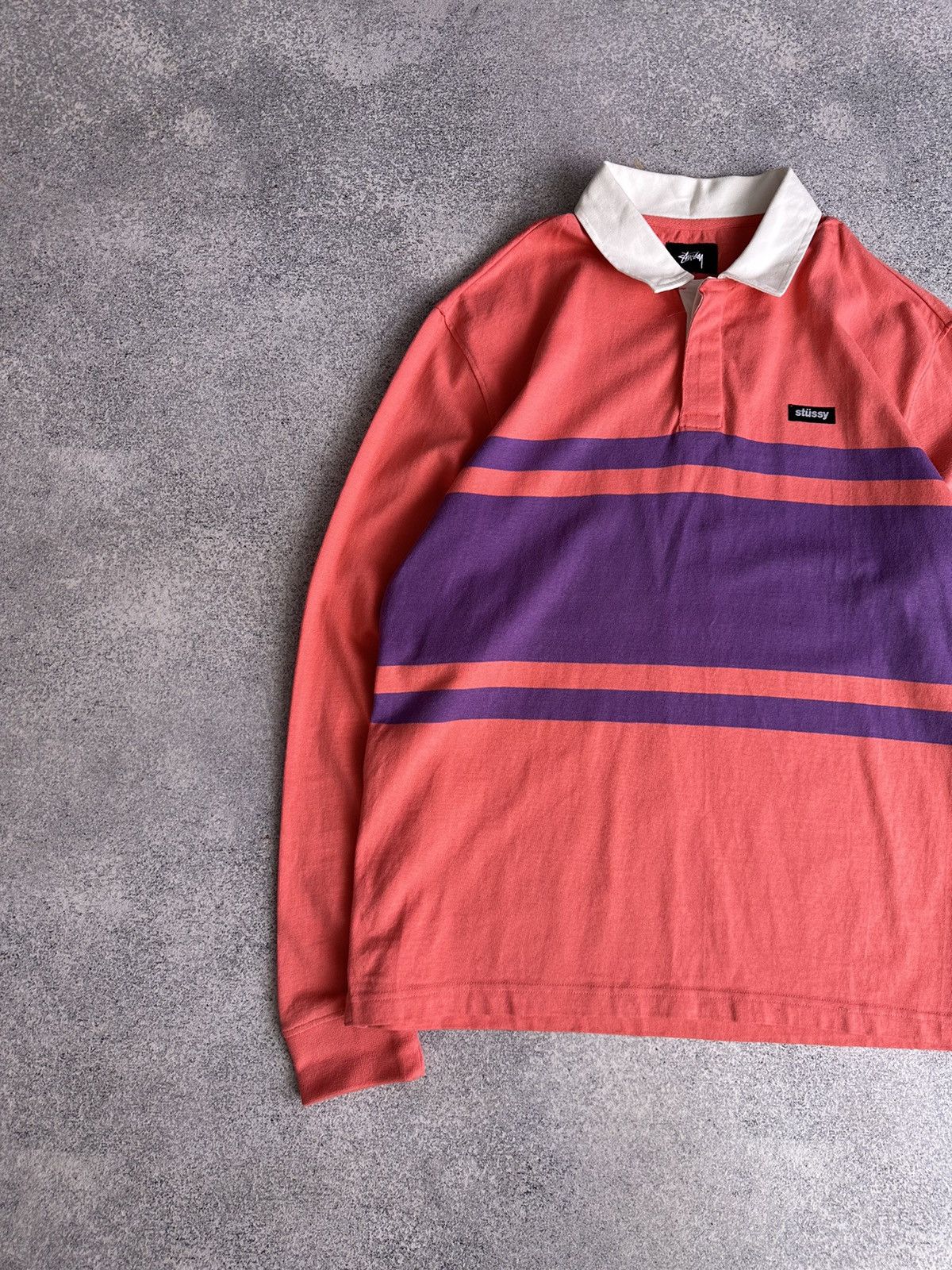 Japanese Brand × Stussy × Vintage Vintage Stussy Y2K Pink Long Sleeve Sweatshirt Size US L / EU 52-54 / 3 - 6 Thumbnail