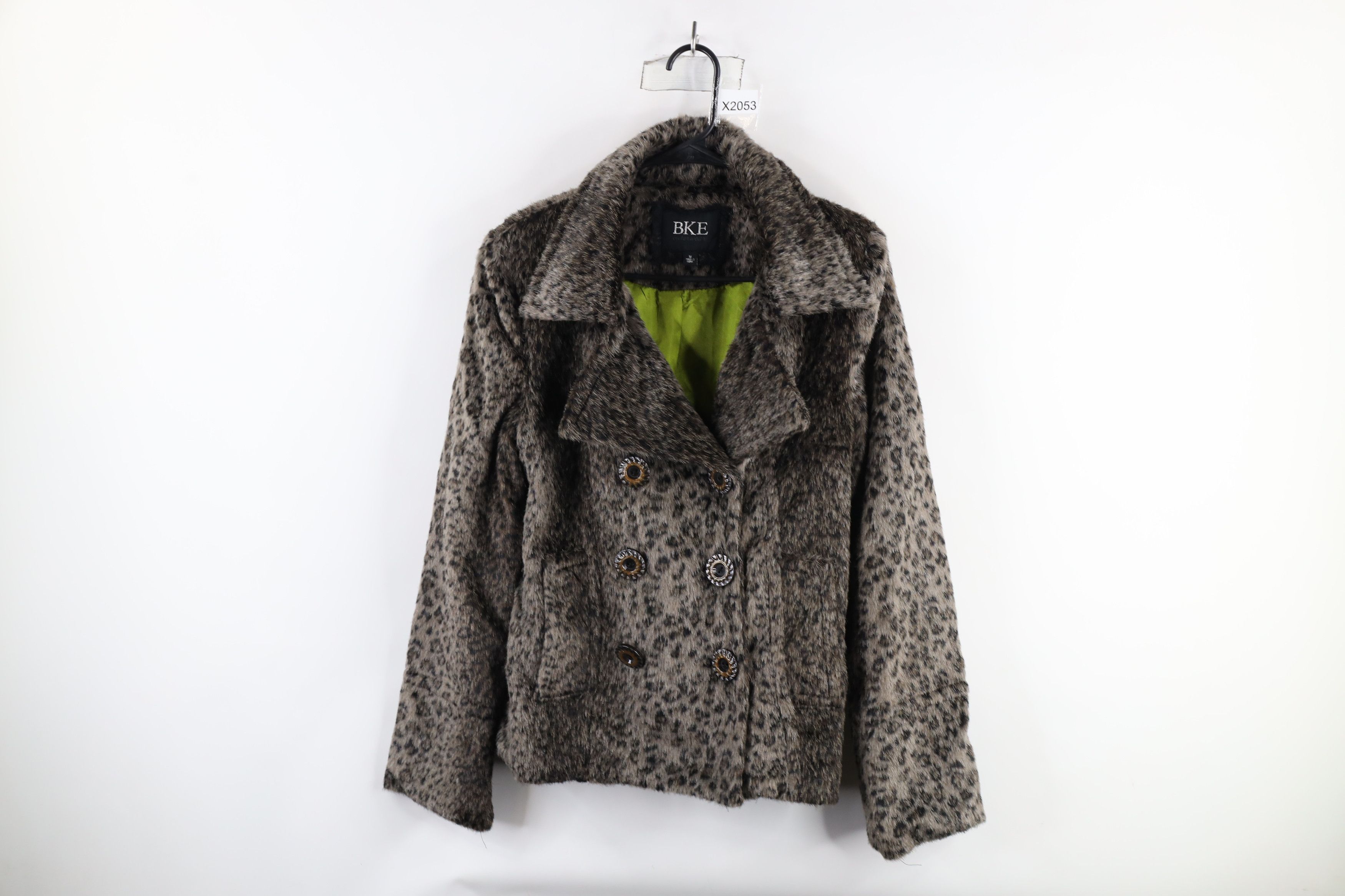 BKE × Vintage Buckle BKE Fur Double Breasted Peacoat Jacket Leopard Print Size M / US 6-8 / IT 42-44 - 1 Thumbnail