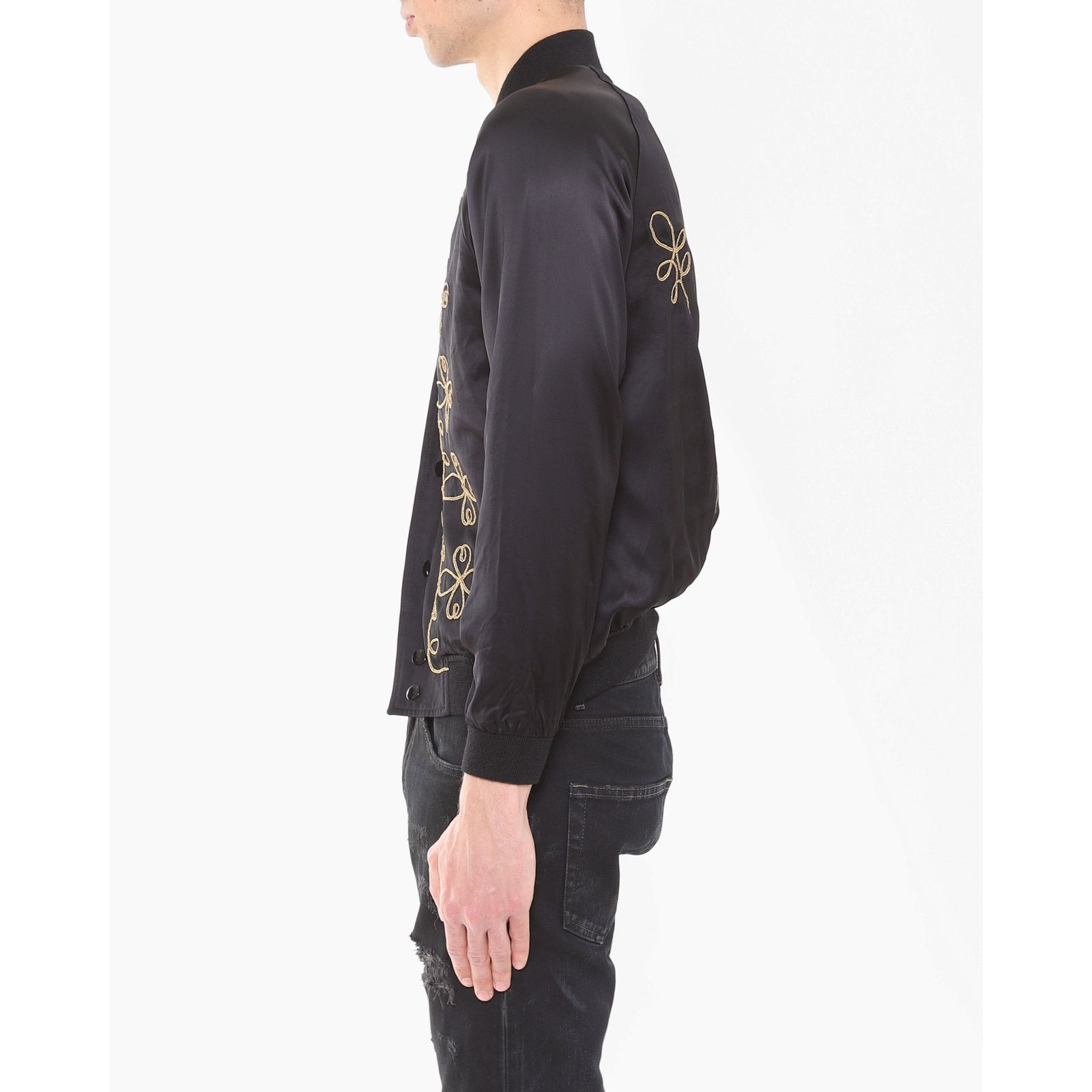 Saint Laurent Paris SS15 Napoleon Bomber in Black Satin Size US M / EU 48-50 / 2 - 5 Thumbnail