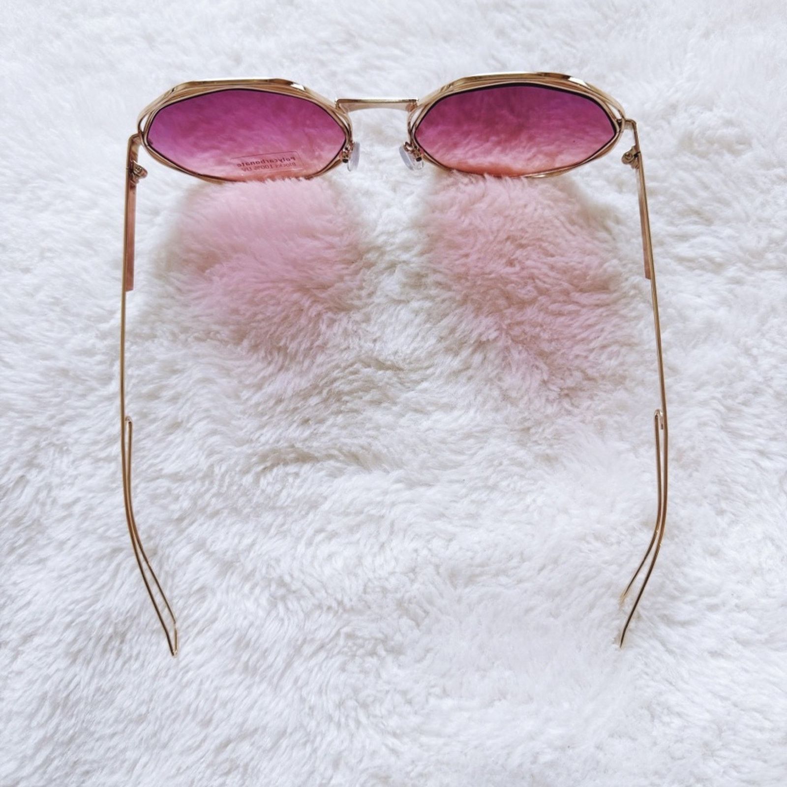 Other Seraphina Dark Pink Geometric Sunglasses Size ONE SIZE - 8 Thumbnail