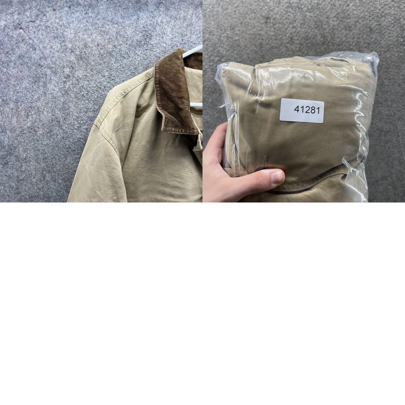 Vintage L.L.Bean Coat Mens XLT Beige Canvas Field Barn Corduroy Collar Lined Workwear Size US XL / EU 56 / 4 - 8 Thumbnail