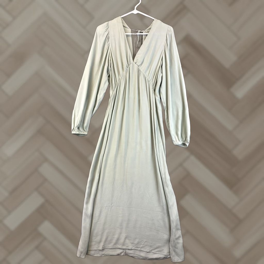 H&M H&M Women's Long Sleeve Kaftan Dress Size XS Solid Green Casual Travel Size 26" / US 2 / IT 38 - 1 Thumbnail