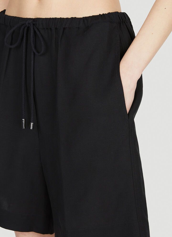 Toteme o1mle0525 Press-Creased Drawstring Shorts in Black Size 26" / US 2 / IT 38 - 5 Thumbnail