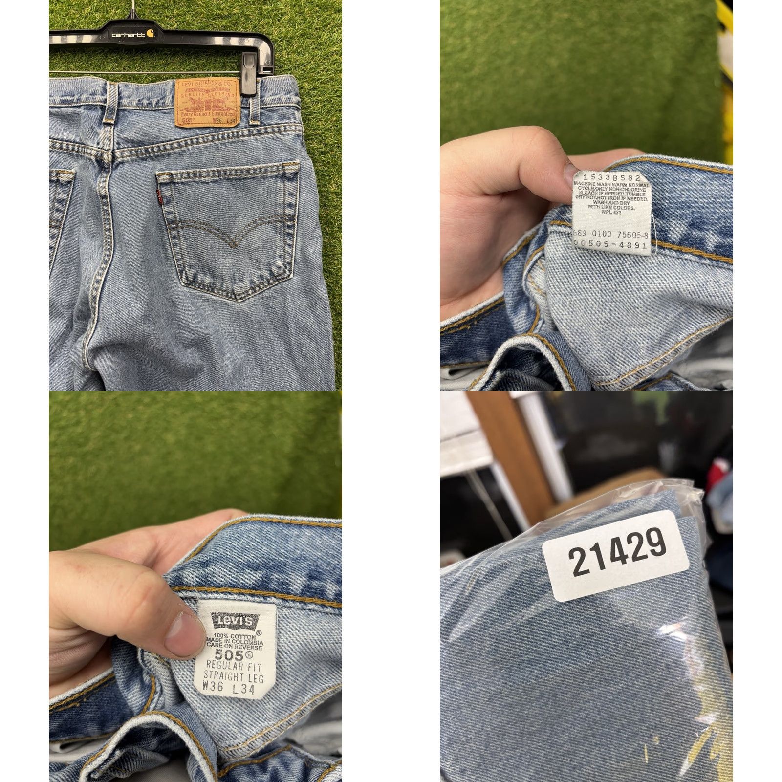 Levi's Levi's 505 Jeans Mens 36x34 Regular Straight Light Wash Denim Casual Vintage Yes Blue Leather Logo 90s Modern Mens Size US 36 / EU 52 - 8 Thumbnail