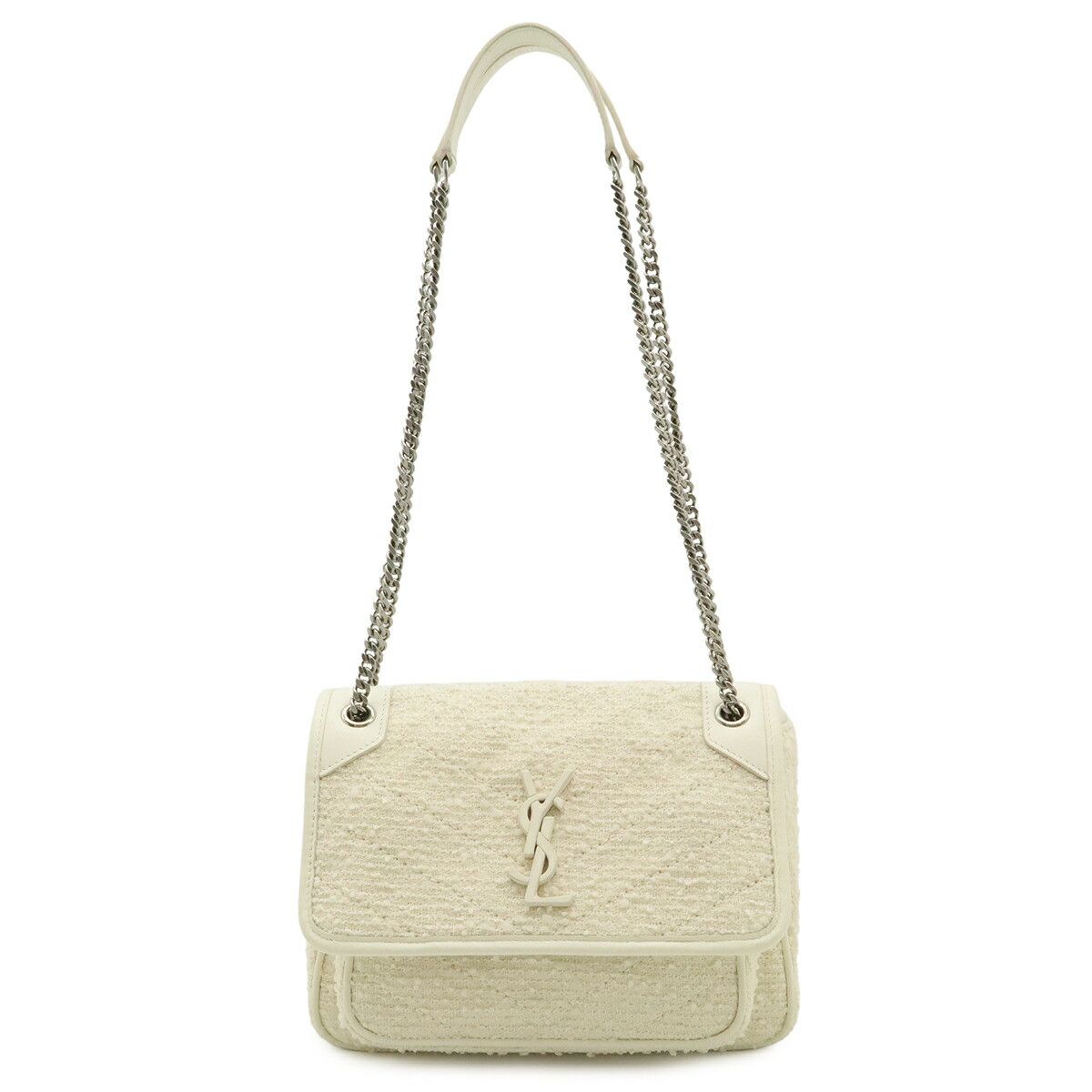 Yves Saint Laurent Yves Saint Laurent Yves Saint Laurent Niki Boucle Tweed Leather Shoulder Bag Leather Shoulder Bag 633160 DUTY FREE for USA Size ONE SIZE - 1 Thumbnail