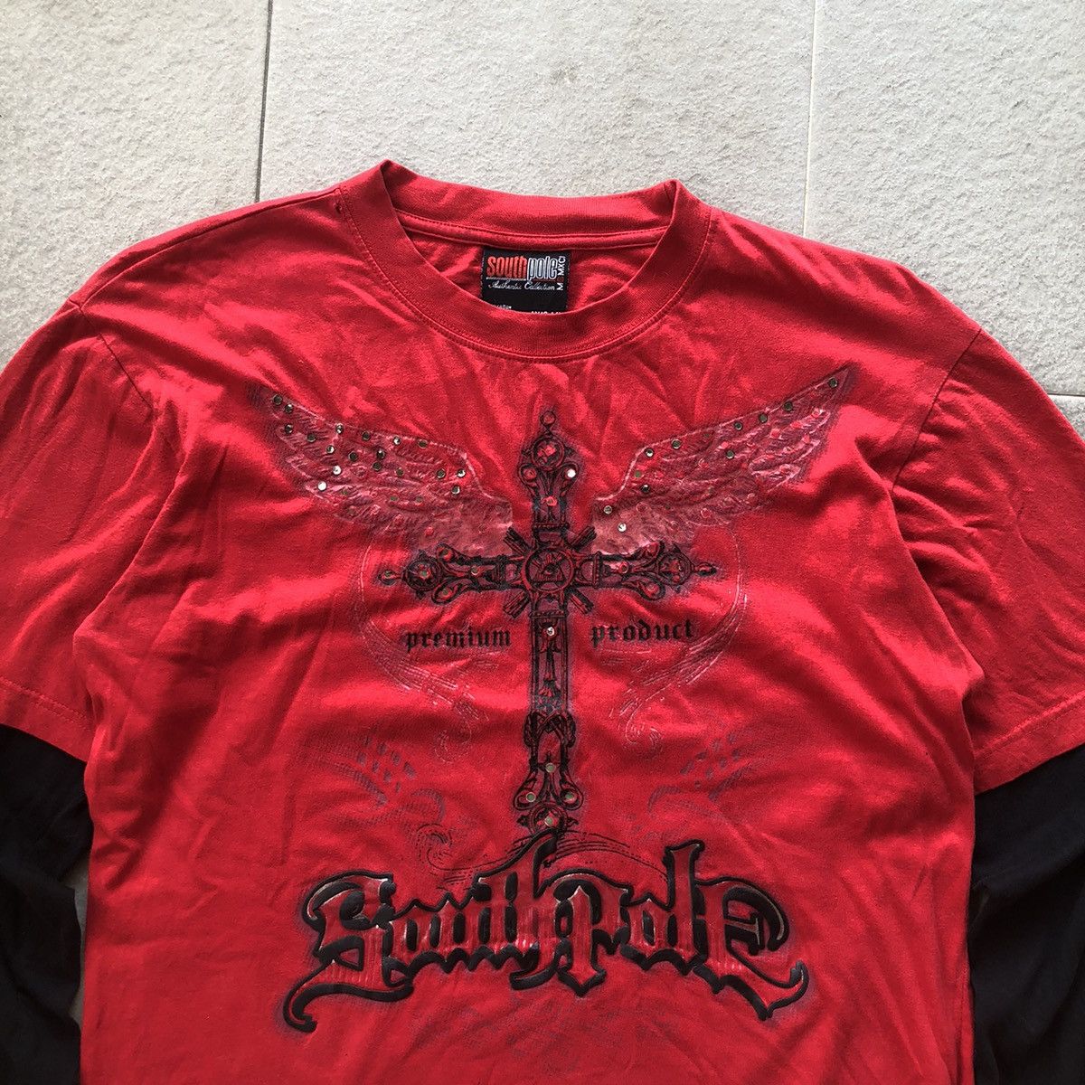 Affliction Y2k Southpole long sleeve double layer cross logo Size US M / EU 48-50 / 2 - 4 Thumbnail