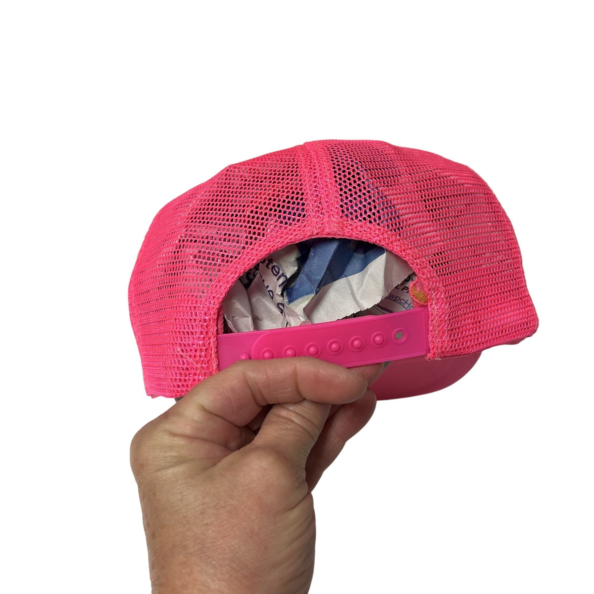 Nissan 90's NEON PINK Mesh TRUCKER Hat BLUE HORSE SALOON Snapback Size ONE SIZE - 11 Thumbnail