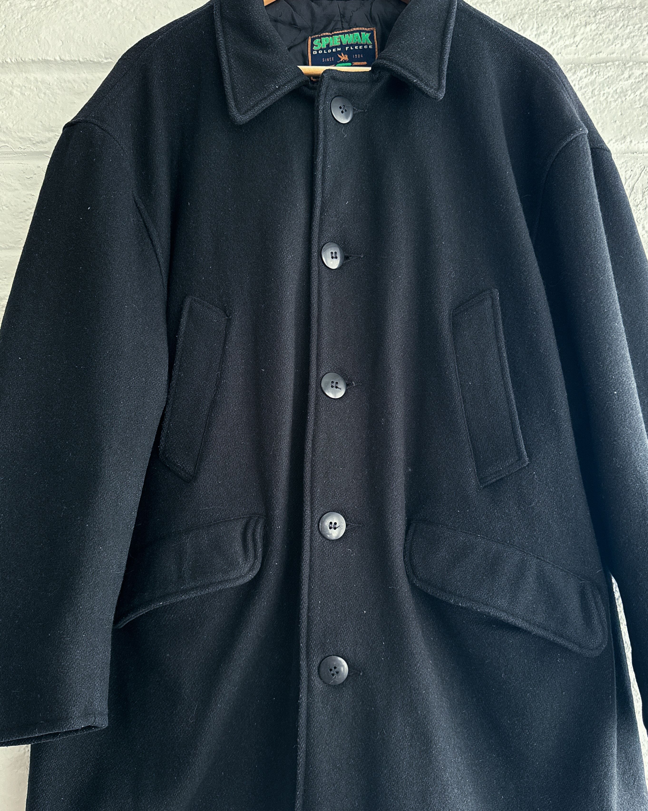 Vintage Vintage 1980s Spiewak Wool Pea Coat Black Men's XL Preppy Size US XL / EU 56 / 4 - 3 Thumbnail