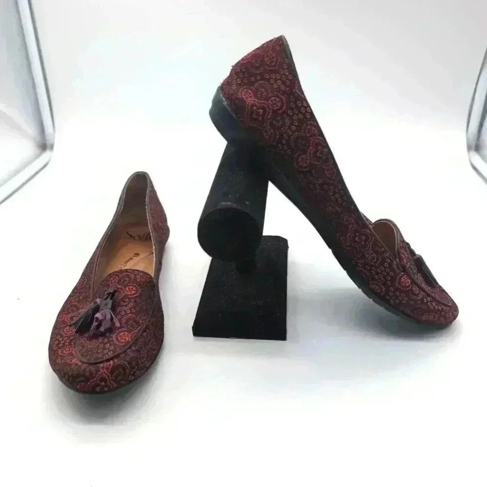 Soft Surroundings Sofft Italian Style leather lined Slippers abstract red Size US 7.5 / IT 37.5 - 1 Thumbnail