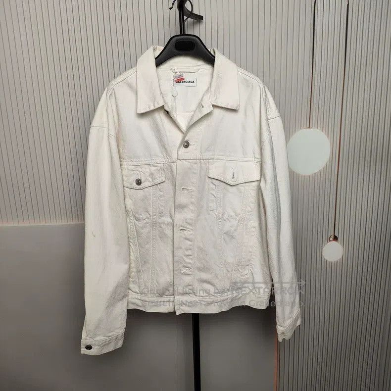 Balenciaga Denim Jacket Size 36 White