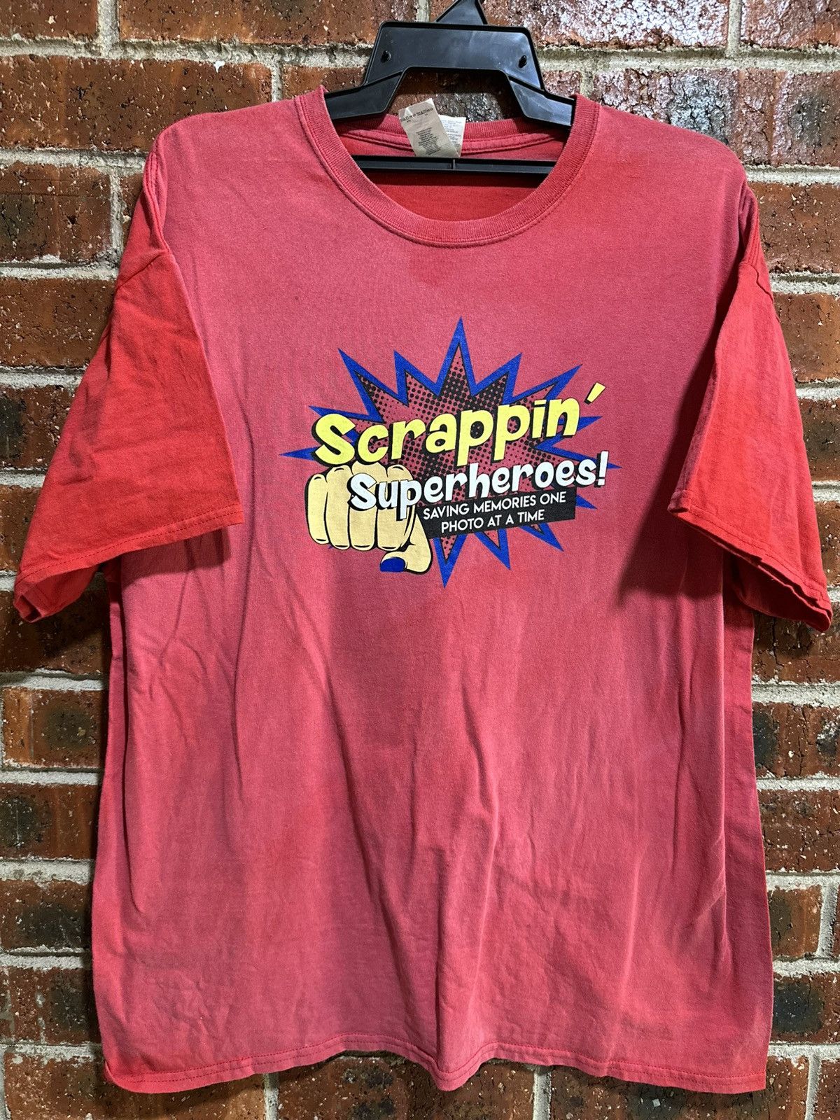Japanese Brand Thrashed Vintage Scrappin’ Superheroes Faded Tee Size US XL / EU 56 / 4 - 1 Thumbnail