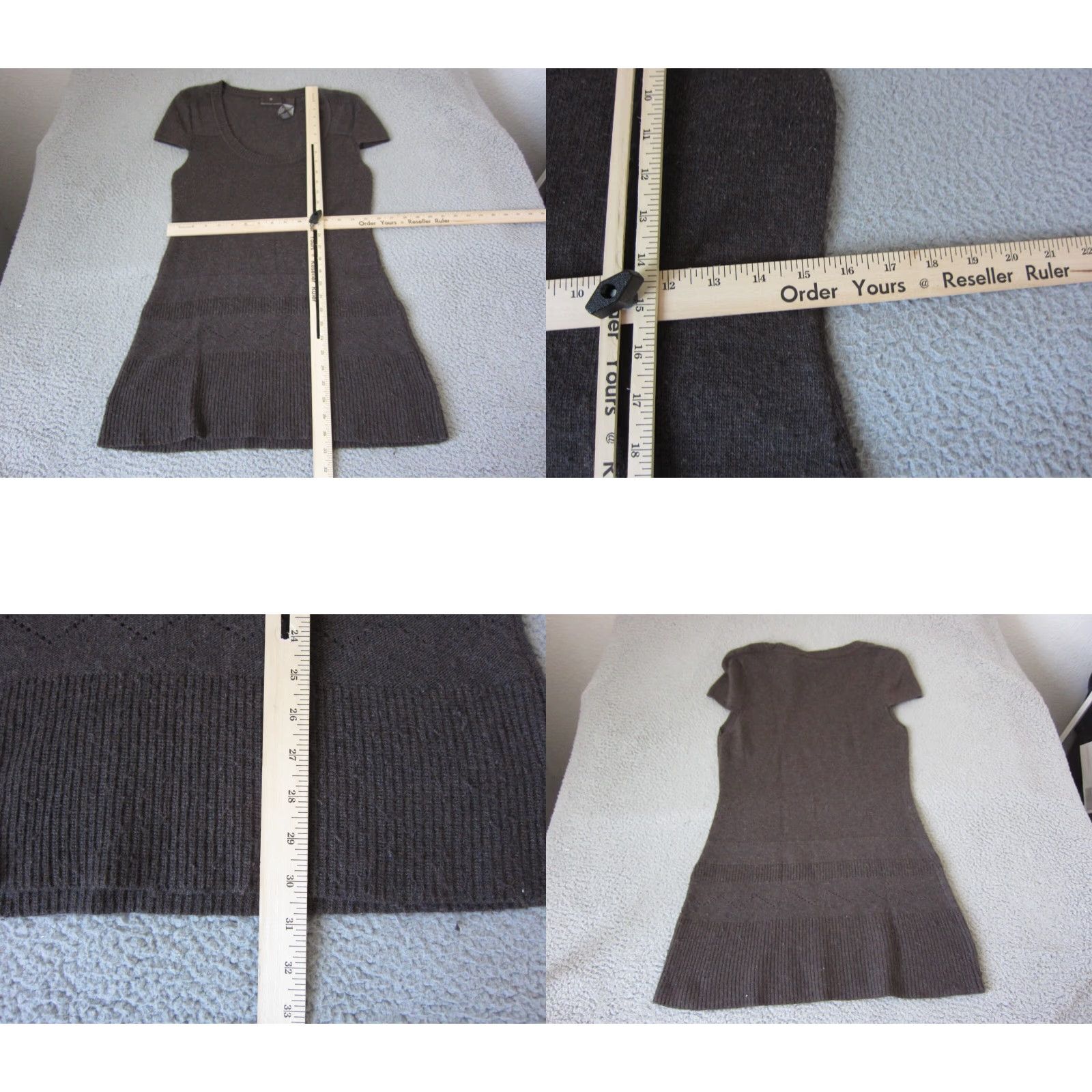 Vintage Fenn Wright Manson Sweater Dress Womens M Brown Wool Cap Sleeve Vintage Regular Knit Pullover Shirt Dress Womens, 90s? Size M / US 6-8 / IT 42-44 - 8 Thumbnail