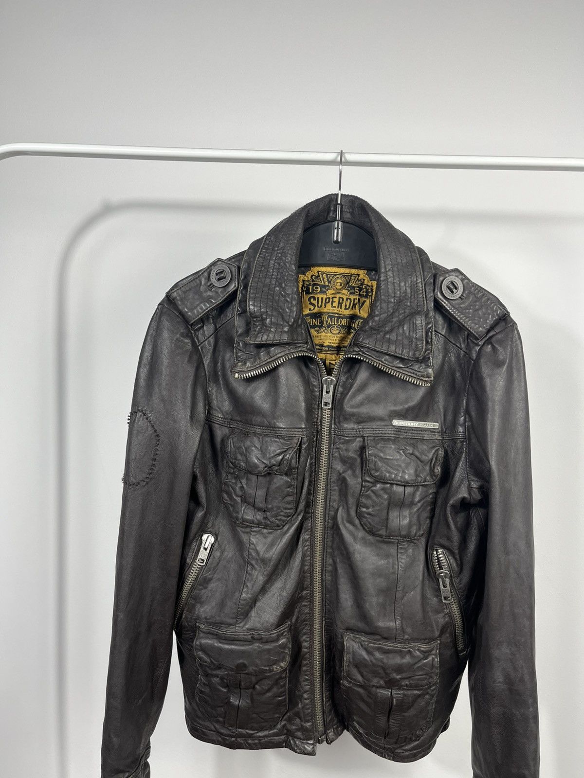 Superdry Superdry Genuine Leather Jacket Black Size M Distressed Size US M / EU 48-50 / 2 - 2 Thumbnail