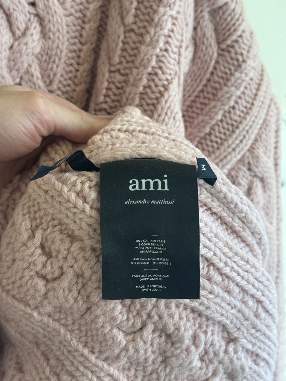 AMI AMI Paris Pink Cable Knit Sweater Size Medium Size US M / EU 48-50 / 2 - 6 Thumbnail