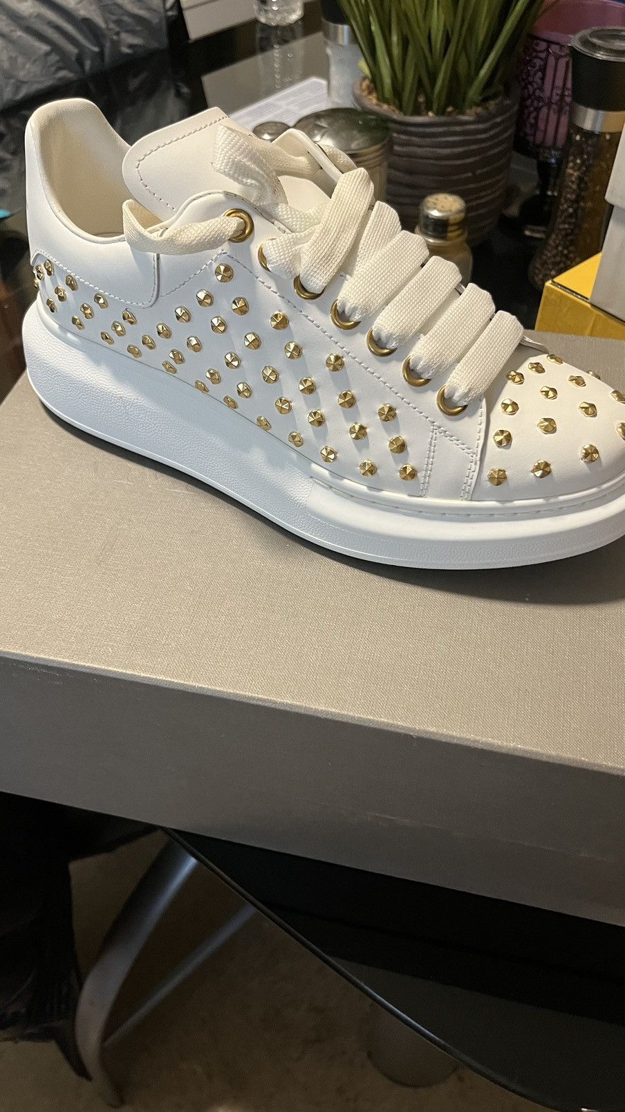 Alexander McQueen Alexander McQueen Spike-studded Leather Platform Sneakers Size US 10 / IT 40 - 7 Thumbnail