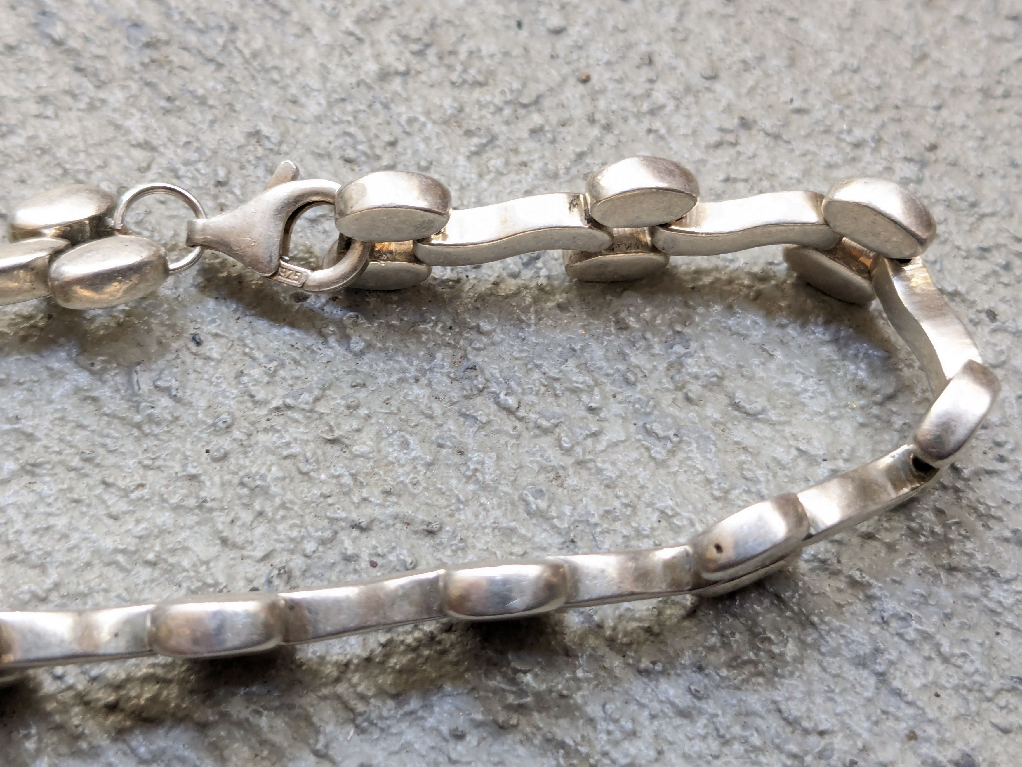 Other Vintage Sterling Silver Bracelet Link Chain 8" Biker Punk Size ONE SIZE - 14 Thumbnail