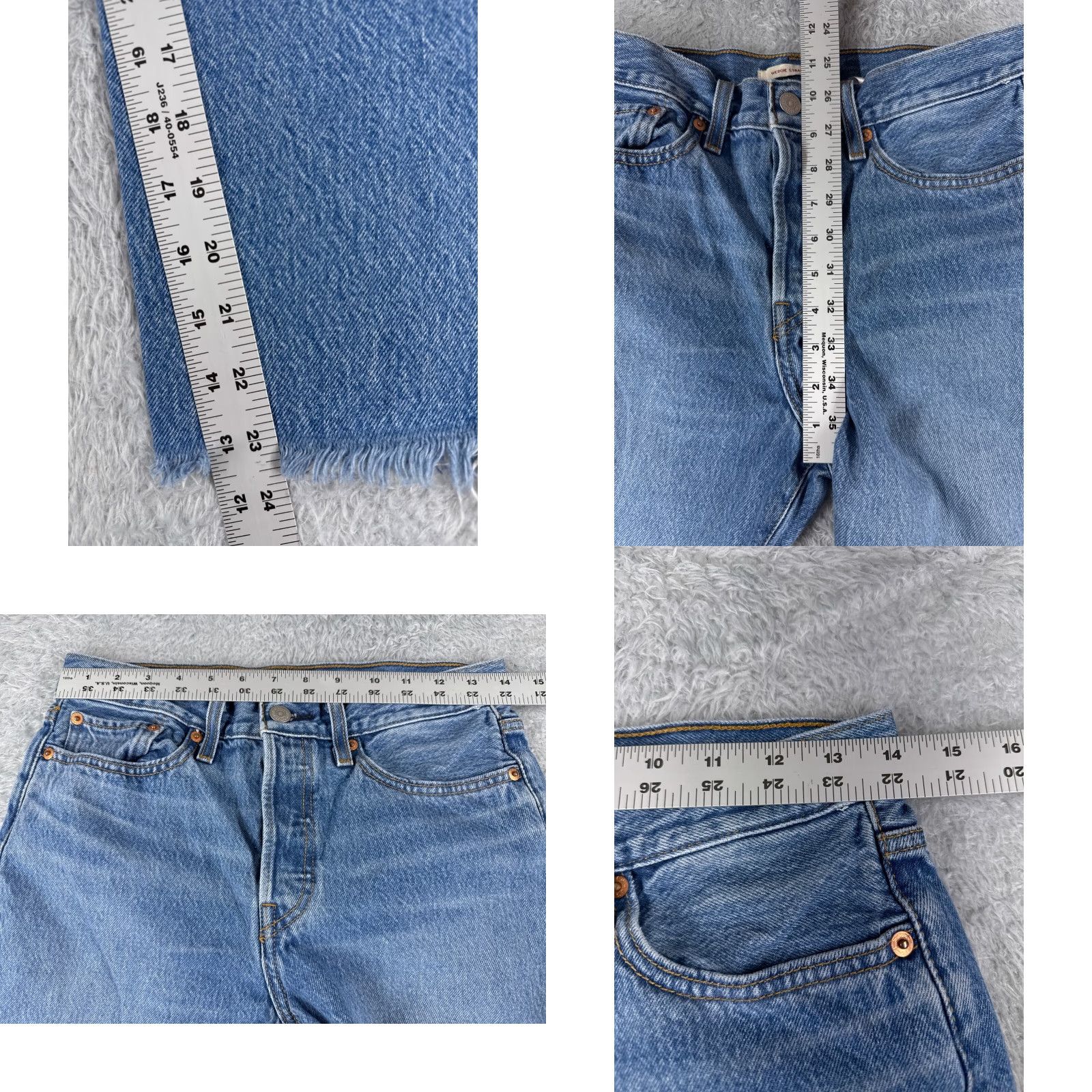 Levi's Levi's Premium Jeans Women 28 Blue Denim Wedgie Fit High Rise Distressed 28x24 Jeans Womens Size 28" / US 6 / IT 42 - 9 Thumbnail