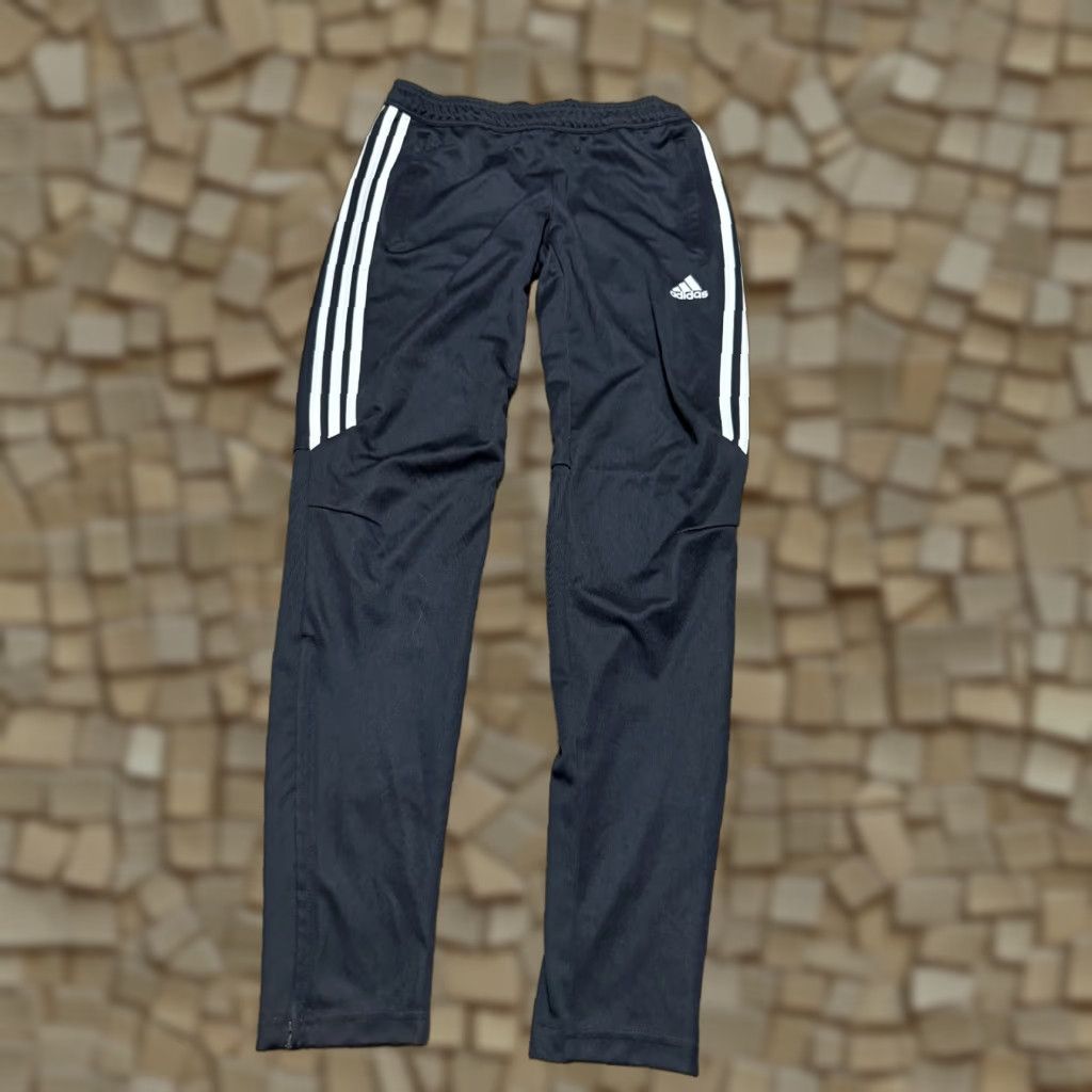 Adidas Adidas Pants Women's Medium Black White Athletic 40" Length - Regular Sweatpants, Logo, Drawstring, Elastic Waist, Polyester, Casual Sports Size 32" / US 10 / IT 46 - 1 Thumbnail