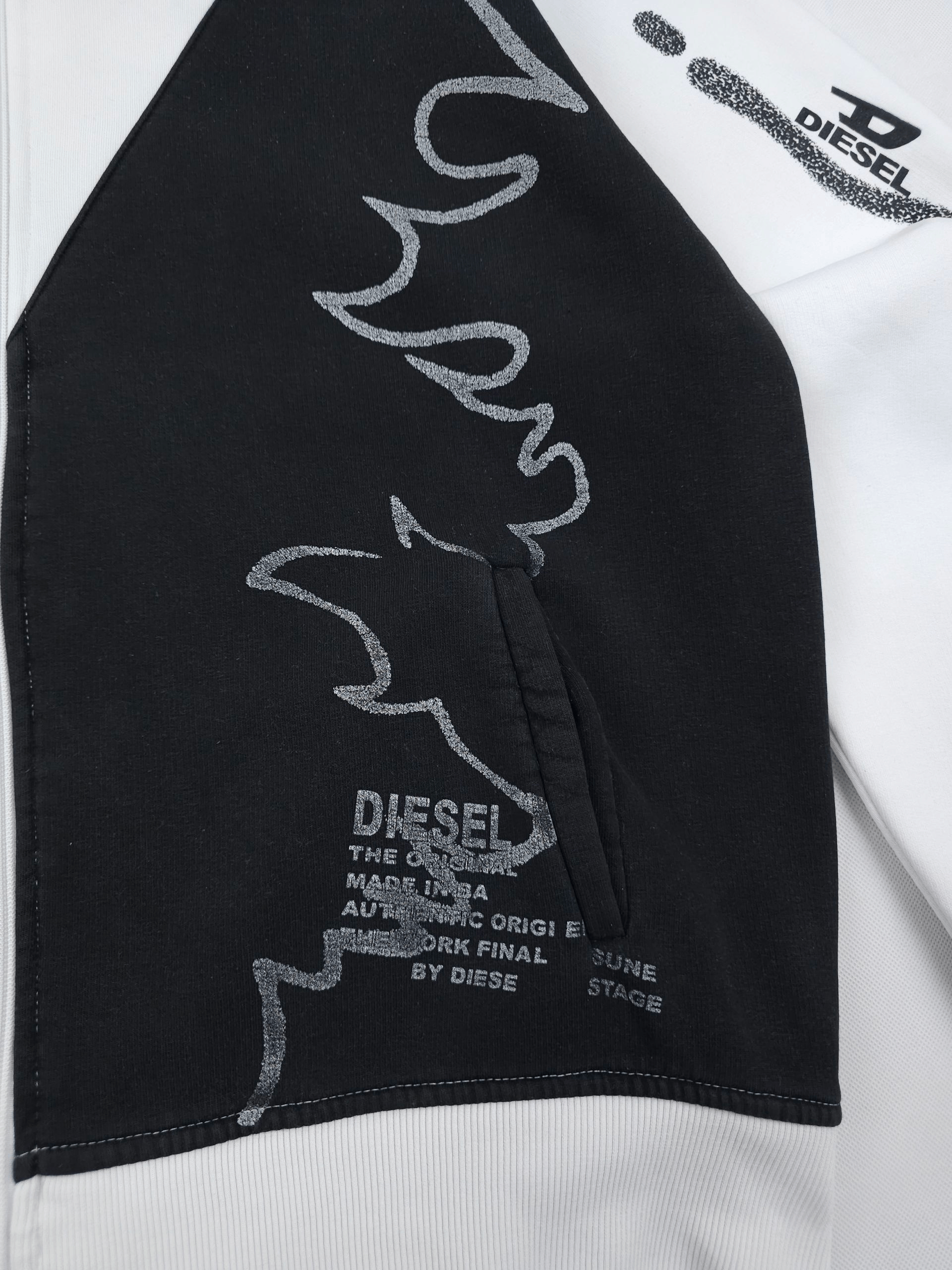 Diesel 💎 Vintage Diesel Bootleg Y2K Tribal Black Boxy Hoodie Size US L / EU 52-54 / 3 - 4 Thumbnail