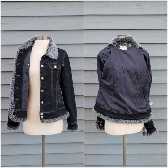 Vintage Vintage 90s y2k Finesse Bratz Blue Jean Denim Faux Fur Colla Size M / US 6-8 / IT 42-44 - 3 Thumbnail