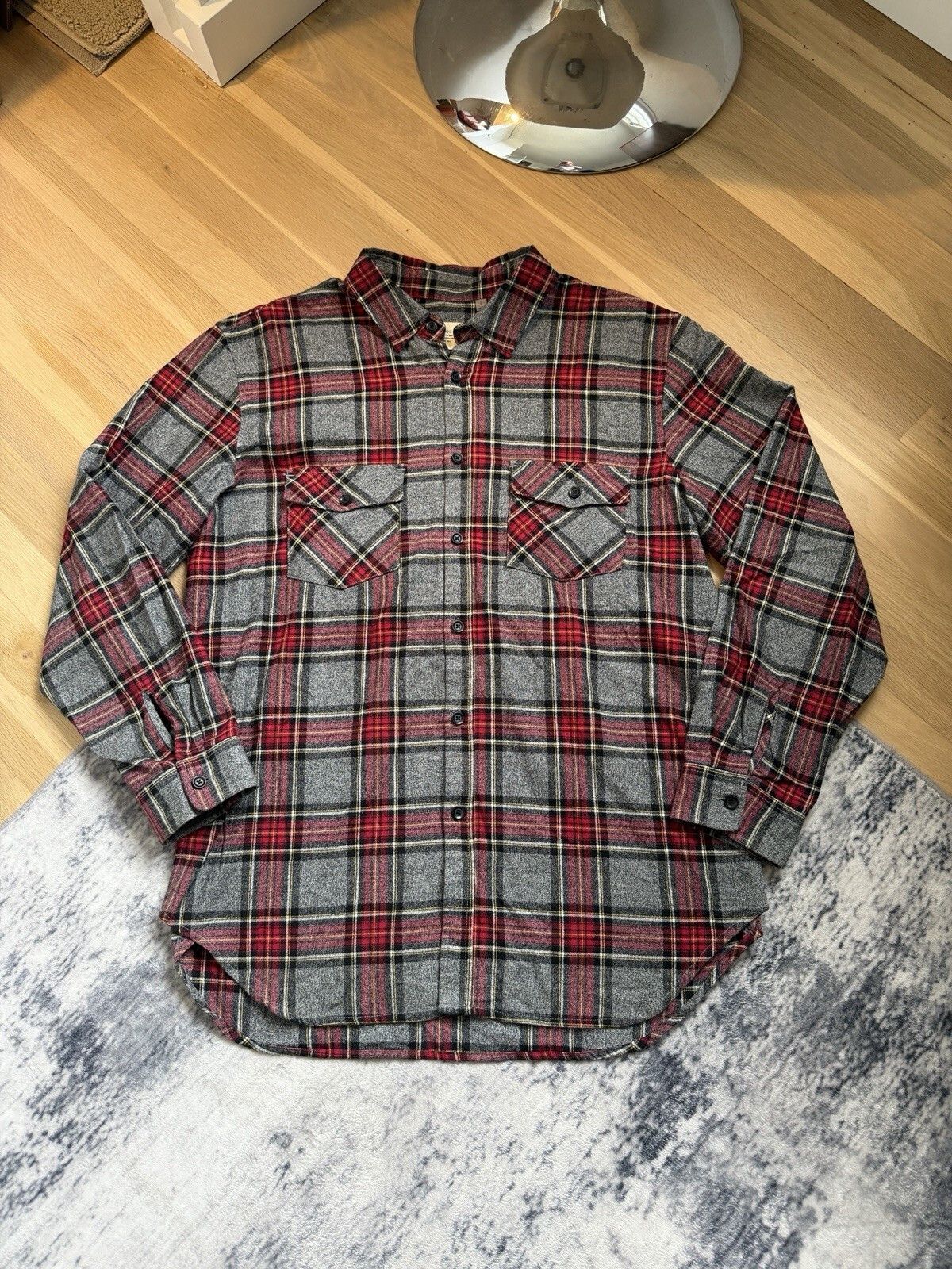 FOG × Fear of God Collection Two Red Plaid Flannel | Grailed