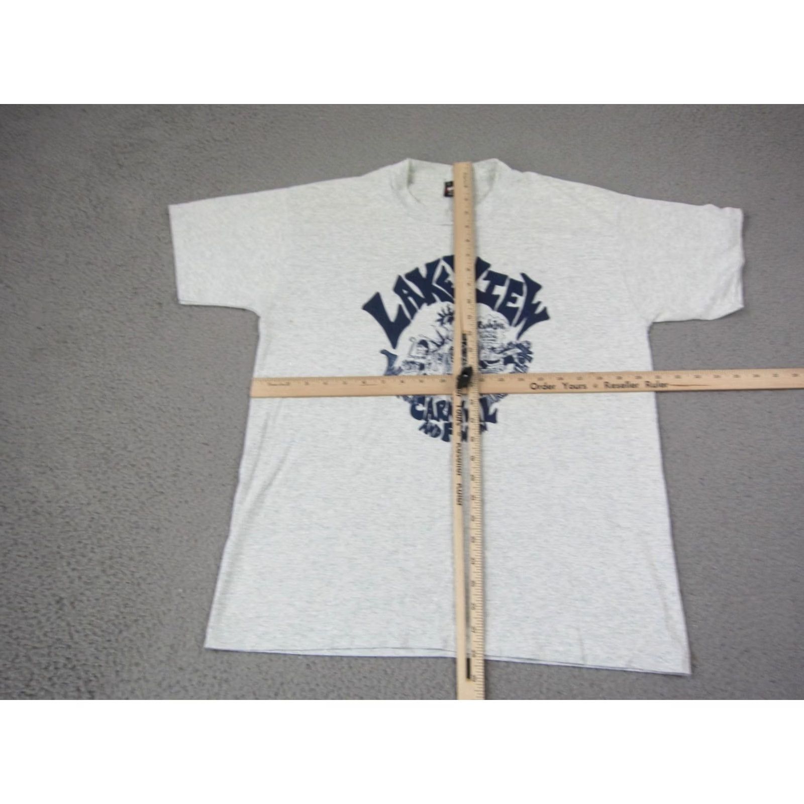 Fruit Of The Loom VINTAGE Lake View Triathlon Shirt Mens Large Gray 80s 90s Size US L / EU 52-54 / 3 - 7 Thumbnail