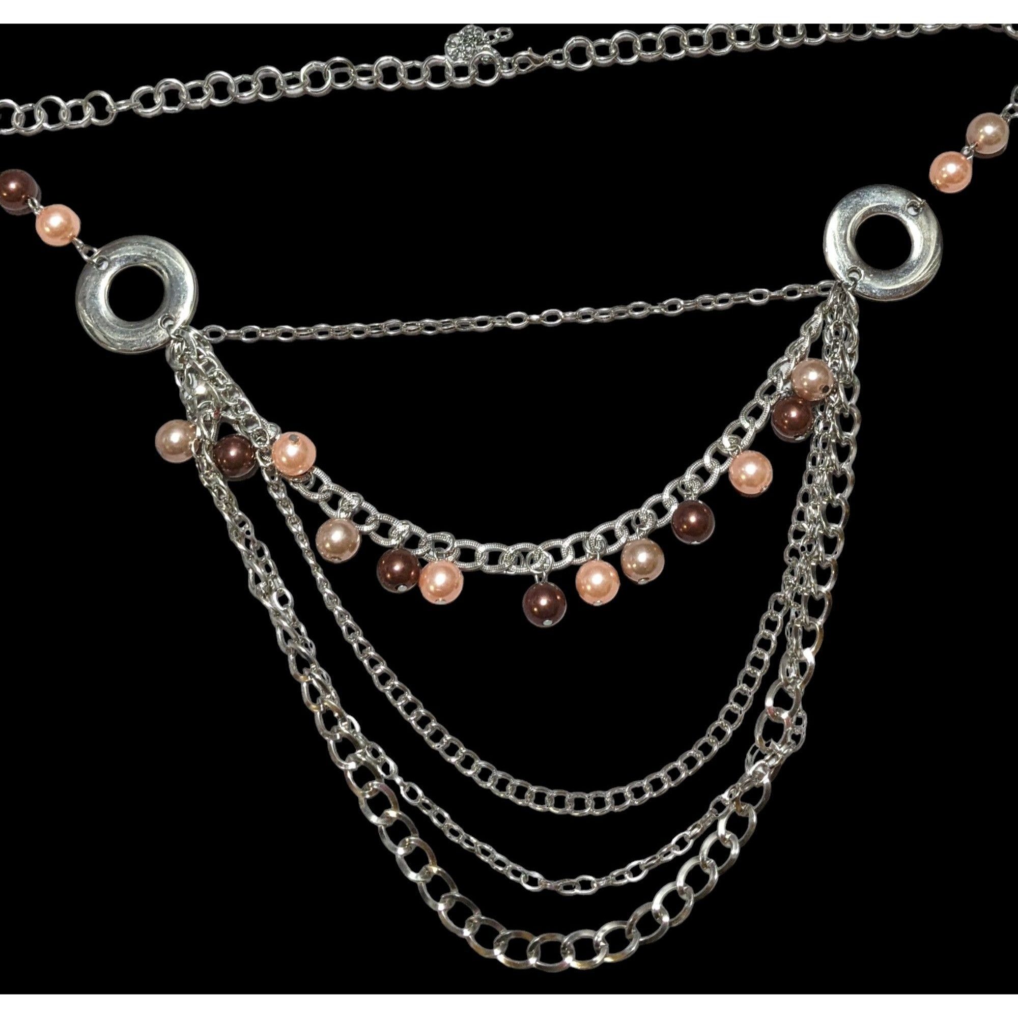 Other Multilayer Chain Pearl Fringe Necklace Size ONE SIZE - 1 Thumbnail