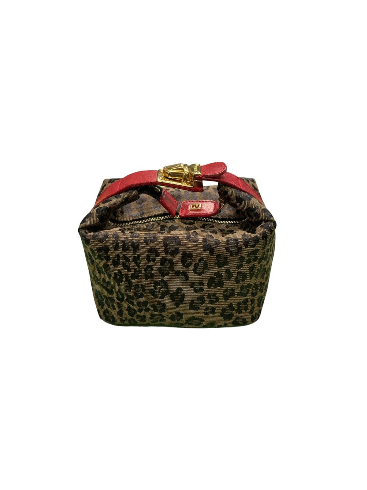 AUTHENTIC VINTAGE FENDI LEOPARD MINI VANITY POUCH