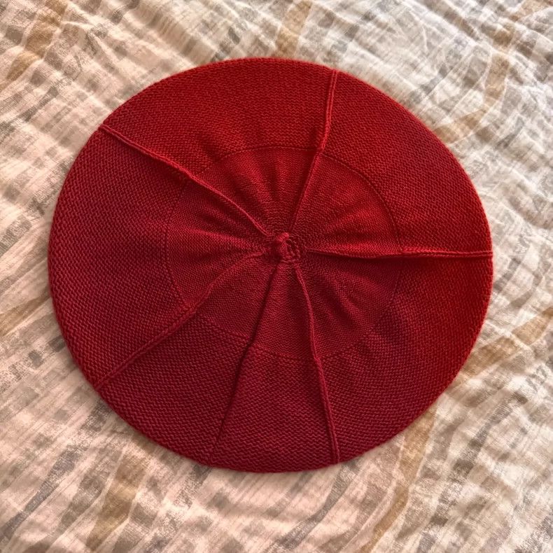 Kapital Knitted Red Beret Cap by Kapital Size ONE SIZE - 1 Thumbnail