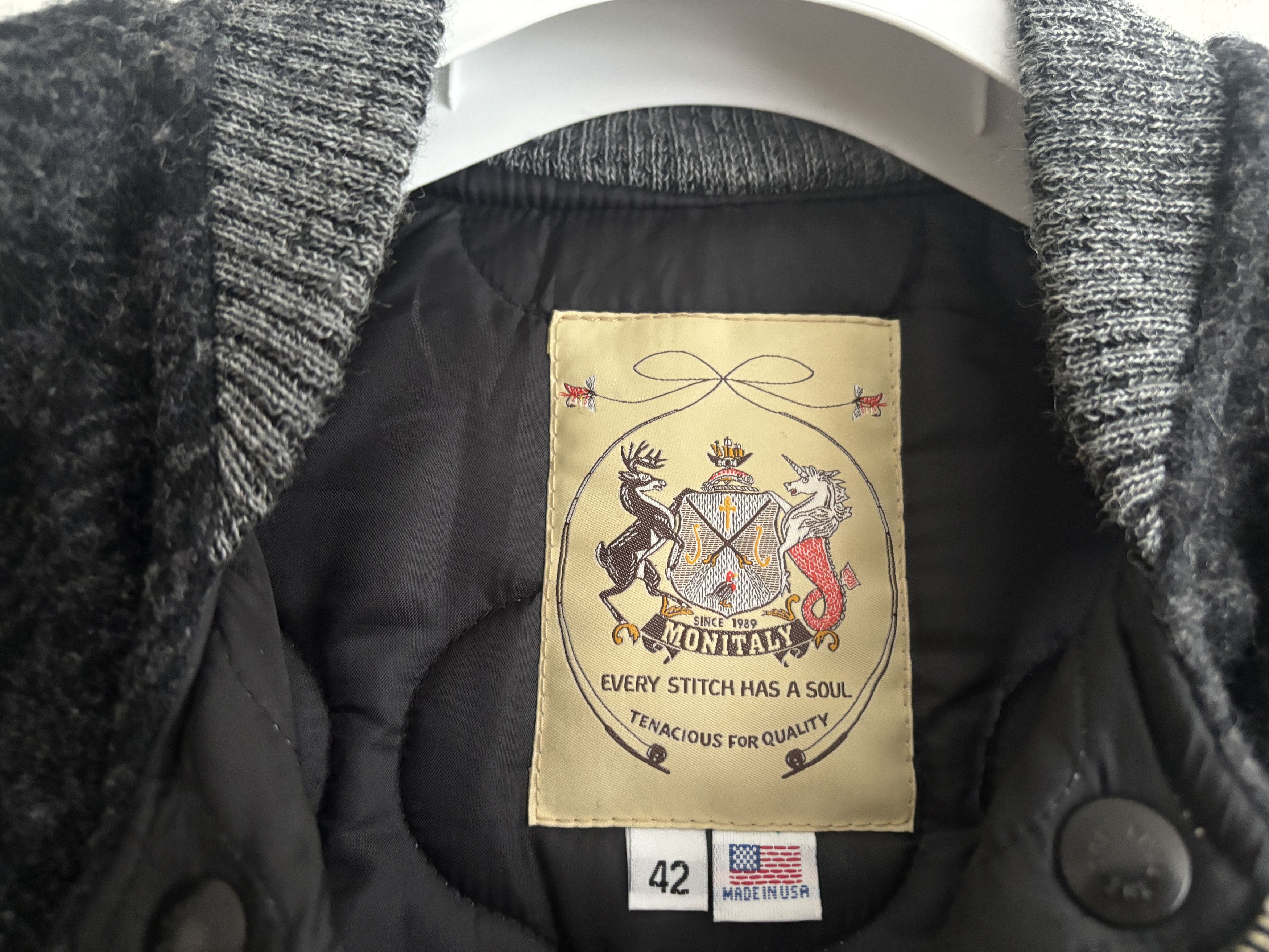 Monitaly $435 Black Grey Patchwork Wool Nylon Quilted Vest - 42 / L Size US L / EU 52-54 / 3 - 6 Thumbnail