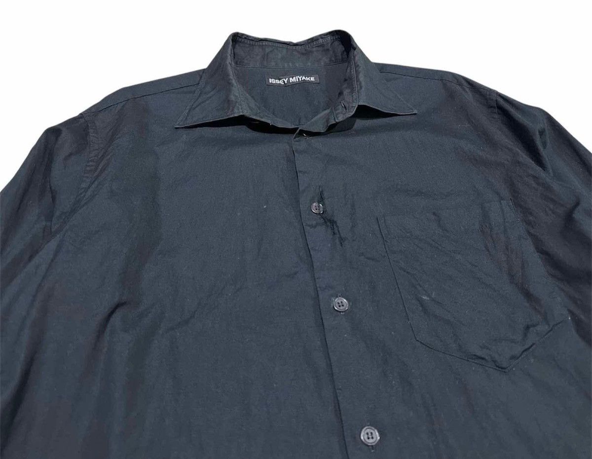 Issey Miyake 🔥Late 90s Vintage Issey Miyake Black Shirt Size US L / EU 52-54 / 3 - 2 Thumbnail