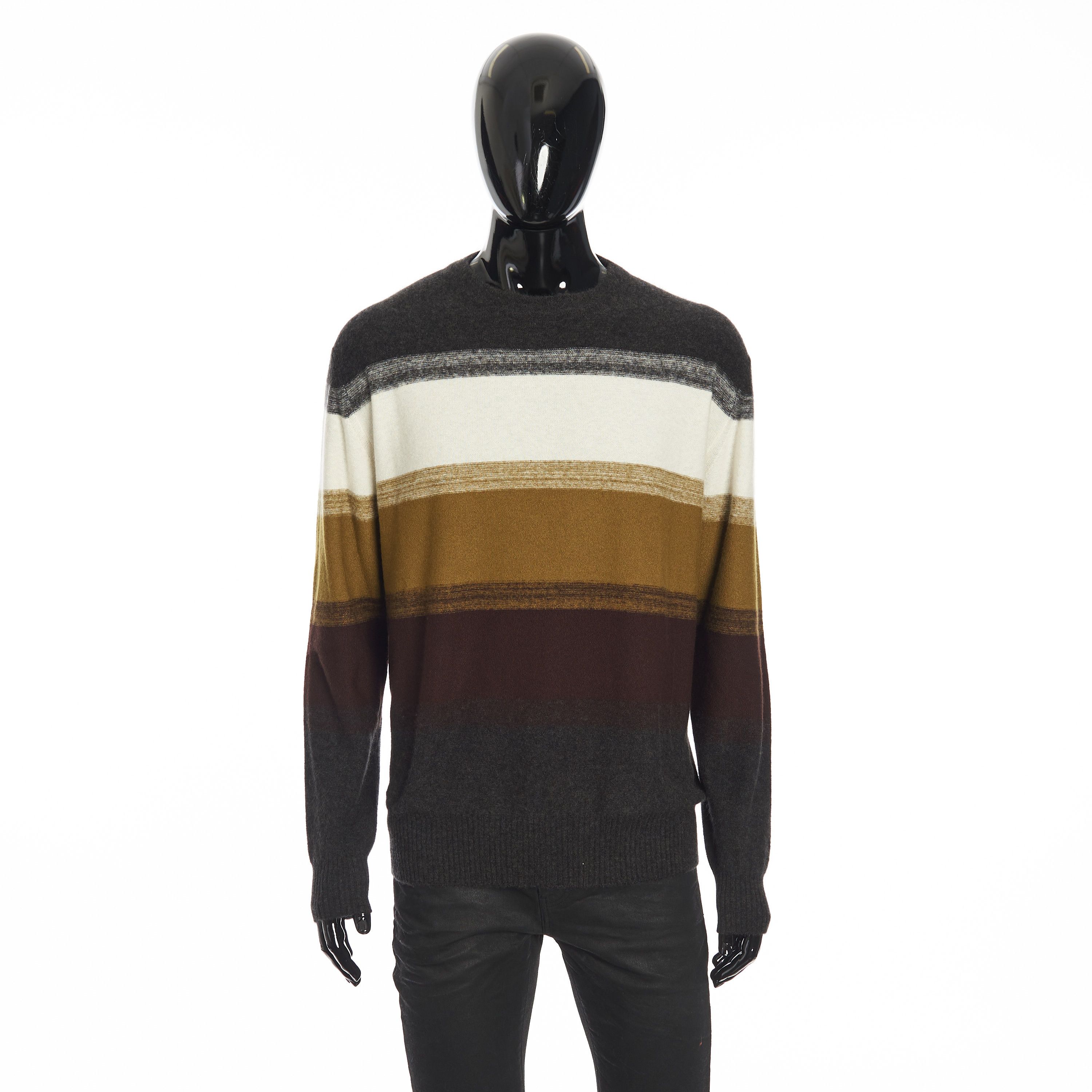 Loro Piana White/Acorn Glenshell Crew Neck Sweater Size US XL / EU 56 / 4 - 1 Thumbnail