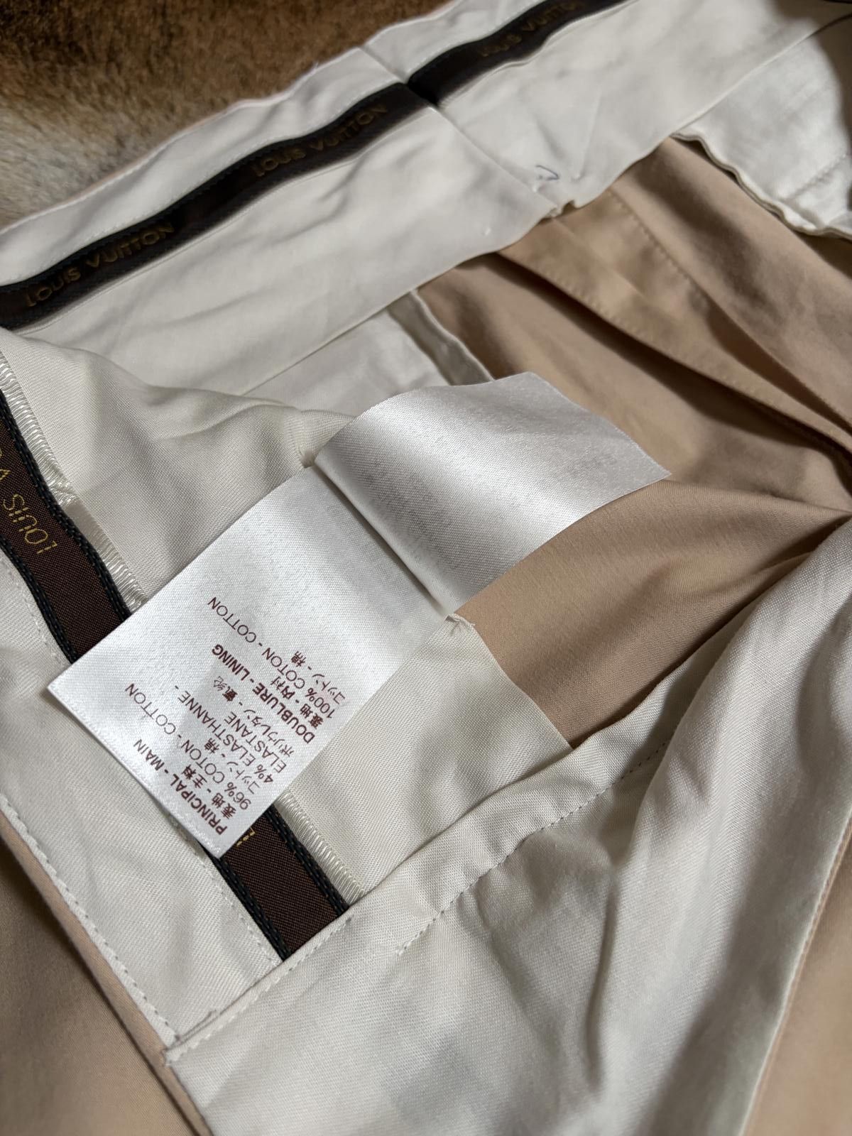 Louis Vuitton Louis Vuitton Tailored Cotton Trousers – Beige Size US 34 / EU 50 - 4 Thumbnail