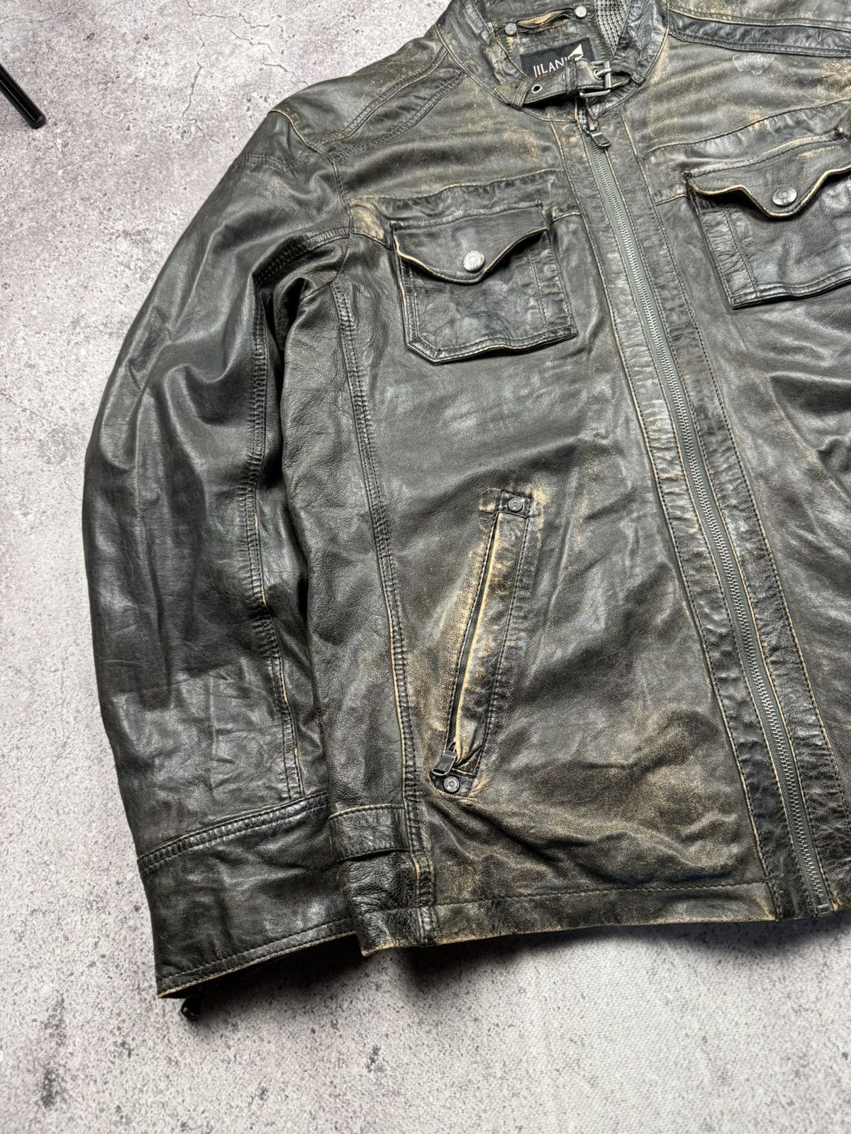Vintage Crazy Vintage Punk Distressed Leather Jacket Japan Y2K Style Size US L / EU 52-54 / 3 - 3 Thumbnail