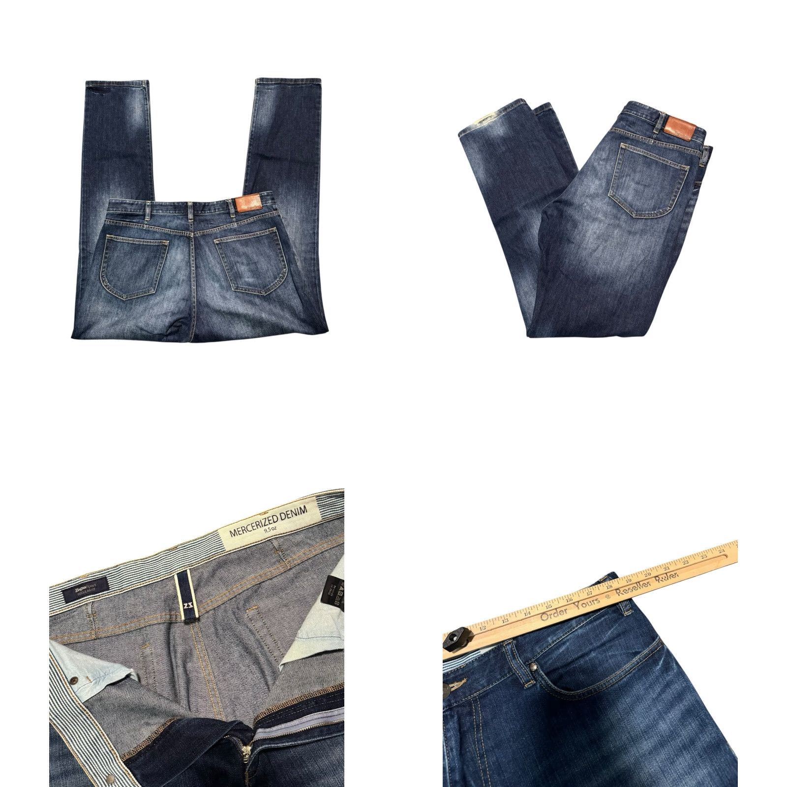 Ermenegildo Zegna ZEGNA SPORT Jeans Men Regular W38 L32 Mercerized Denim 9.5oz Blue 5-Pocket Button Zip Transported Logo Vintage No Size US 36 / EU 52 - 9 Thumbnail