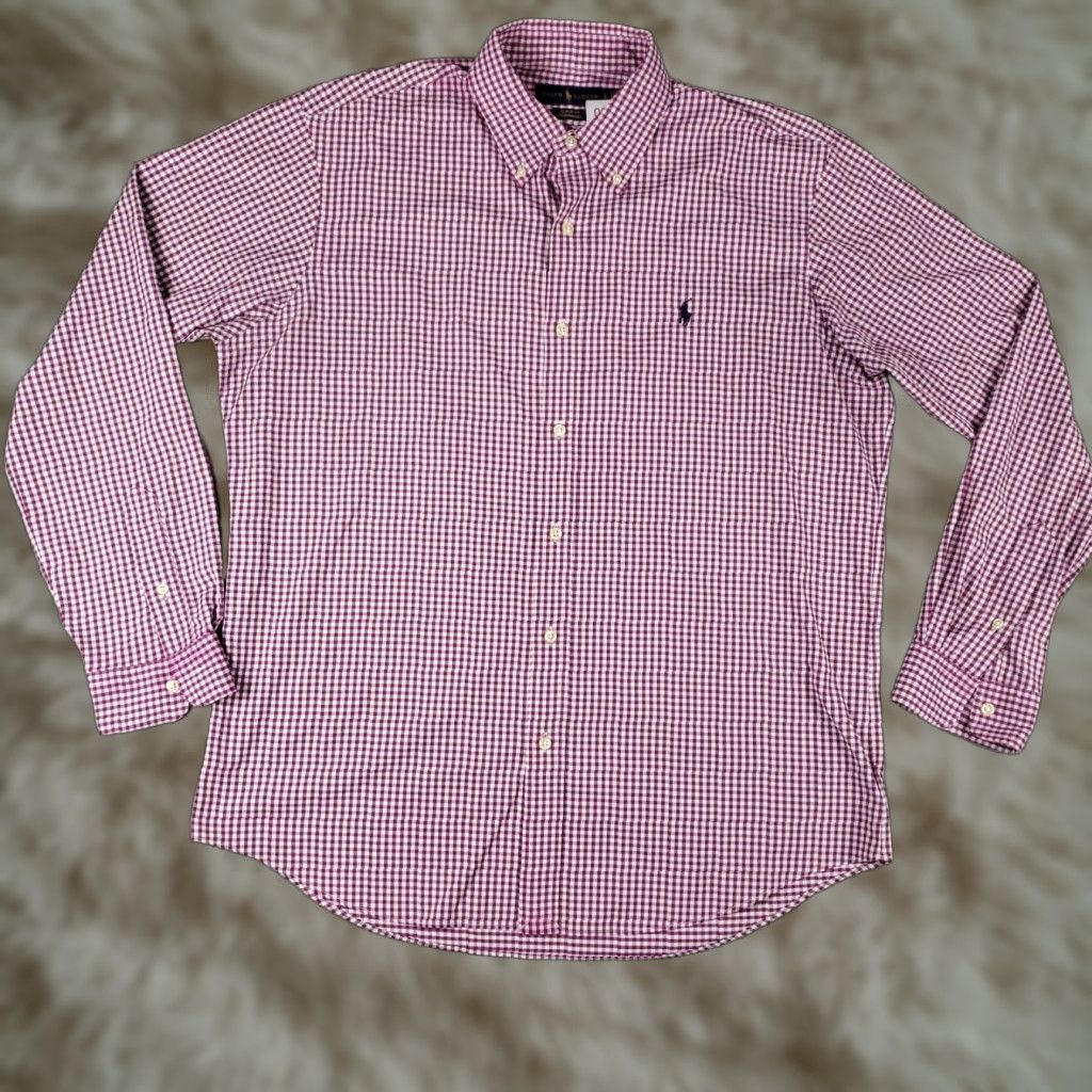 Ralph Lauren Ralph Lauren Button-Up Shirt Mens Large Purple Check Long Sleeve Performance Size US L / EU 52-54 / 3 - 1 Thumbnail