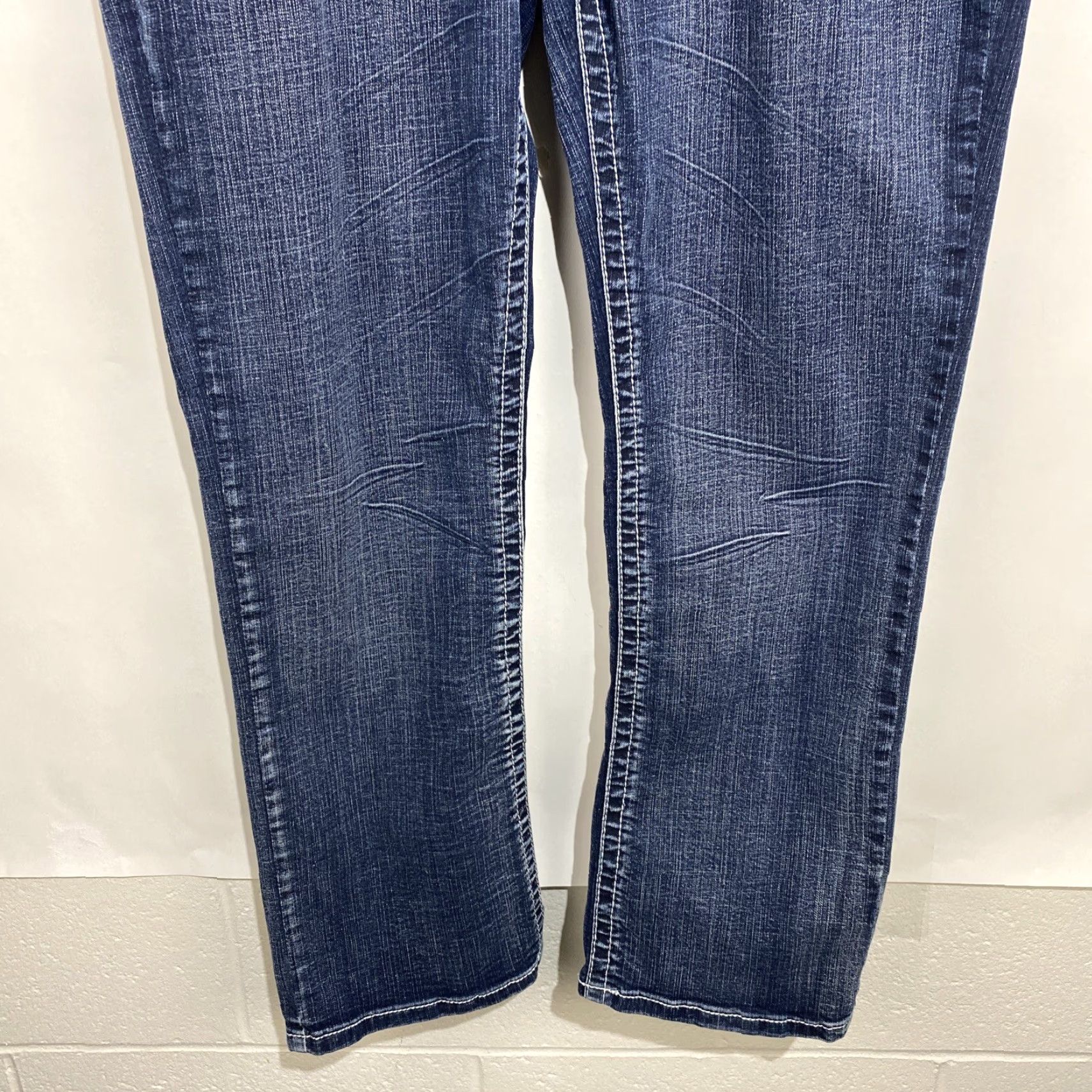Vintage AXEL CROWN Jeans Slim Fit 36x30 Blue Distressed Thick Stitch Denim Zip 5-Pocket Men Regular Slim Men Size US 36 / EU 52 - 5 Thumbnail
