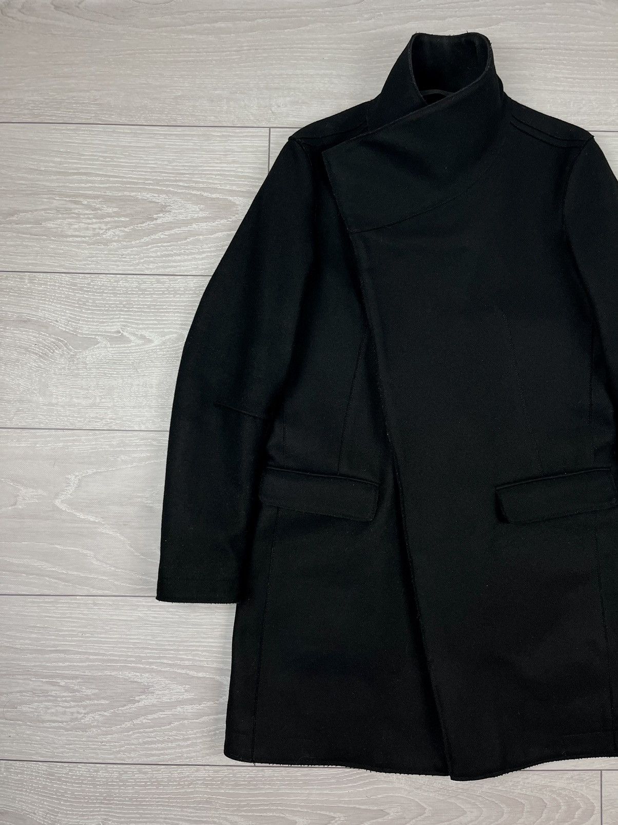 Allsaints Allsaints Thirty Six Black Wool Avante Garde Coat Jacket Size M / US 6-8 / IT 42-44 - 3 Thumbnail