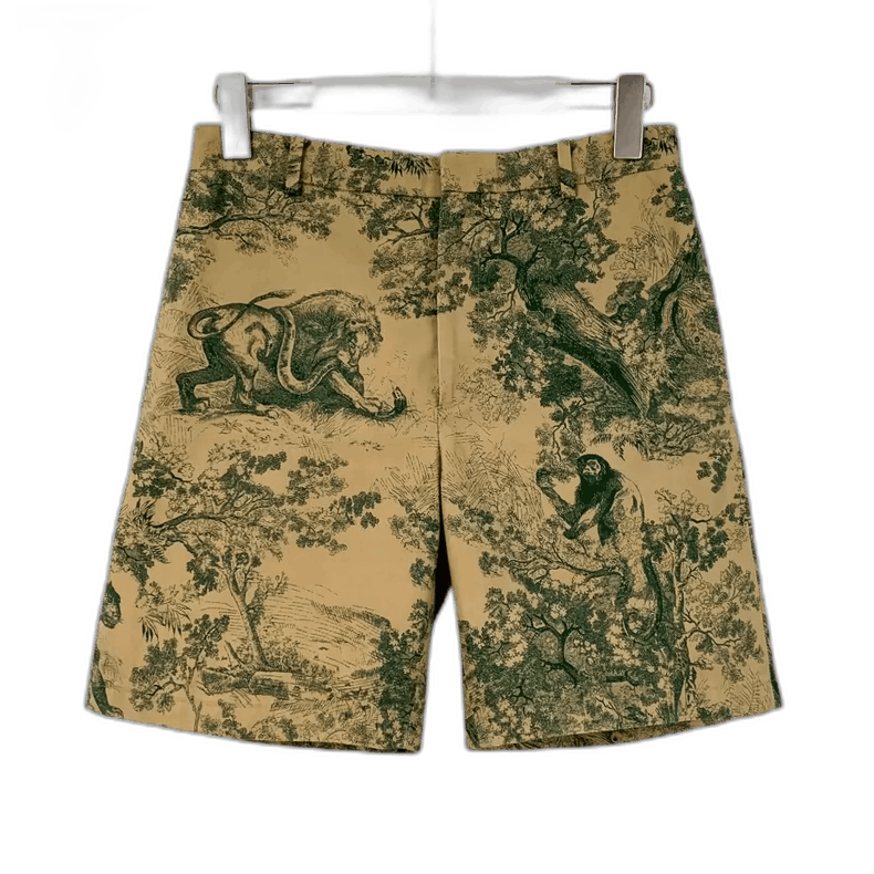 Dior Christian Dior Brown Jungle Print Casual Shorts-2506 Size 33" - 1 Thumbnail
