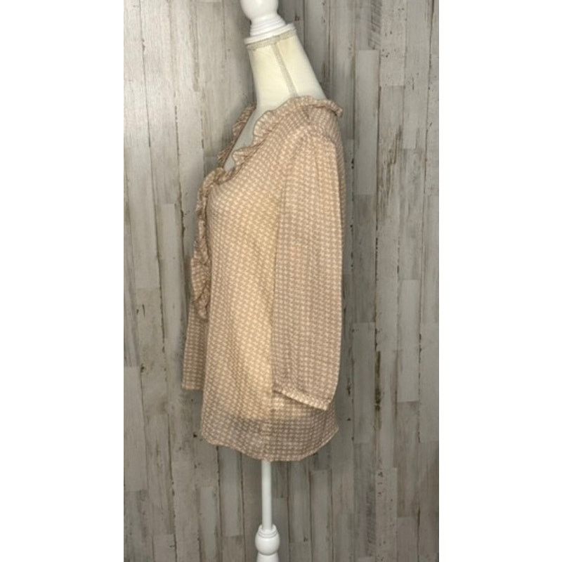 Gap Gap Women's Beige Houndstooth Ruffle Blouse Size Small Size S / US 4 / IT 40 - 5 Thumbnail