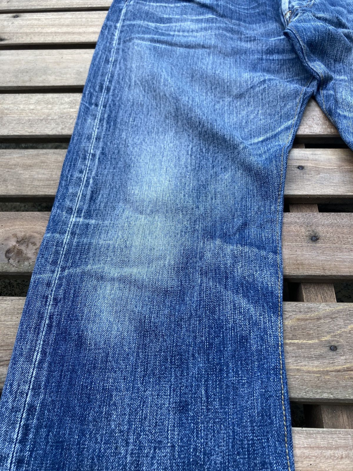 Yohji Yamamoto Yohji Yamamoto Blue Faded Hige Selvedge Denim Jeans Size US 32 / EU 48 - 6 Thumbnail