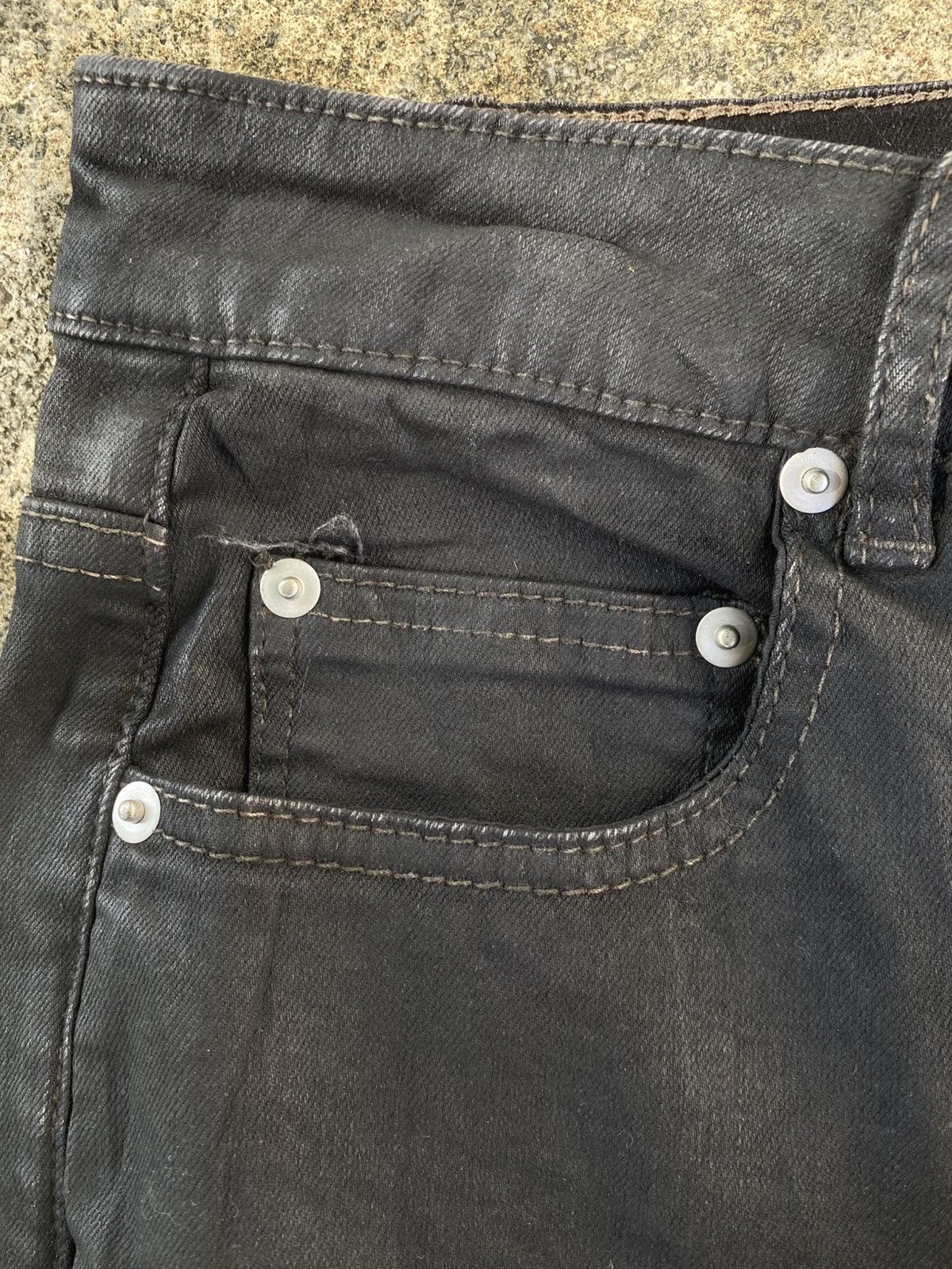 Rick Owens Drkshdw Rick Owens Drkshdw Blax Wax Creatch Cut Pant Size US 30 / EU 46 - 6 Thumbnail