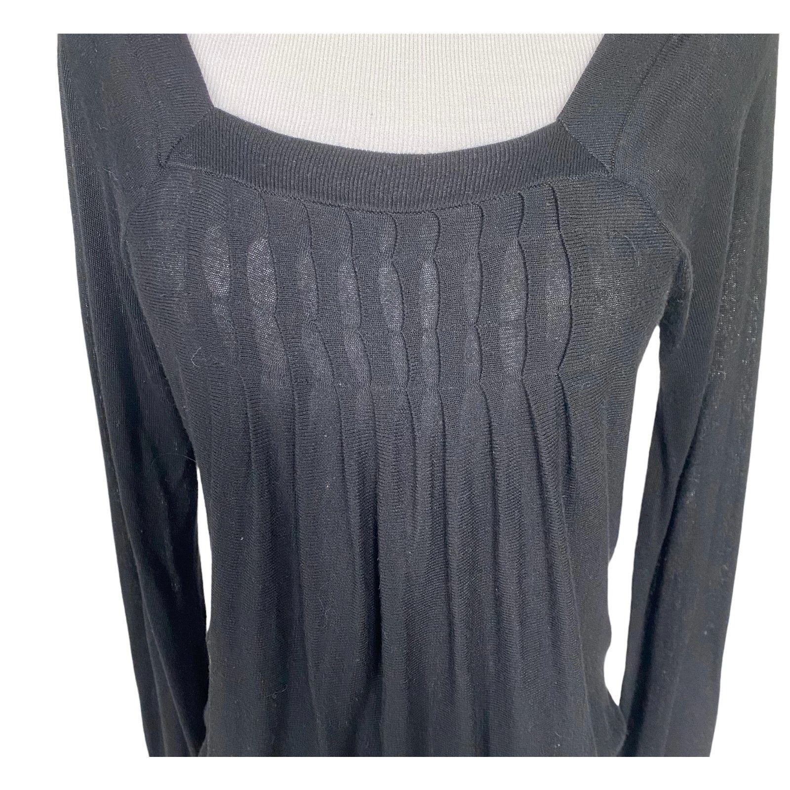 Other The Limited Black Long Sleeve Pleated Pullover Sweater XS Size XS / US 0-2 / IT 36-38 - 3 Thumbnail