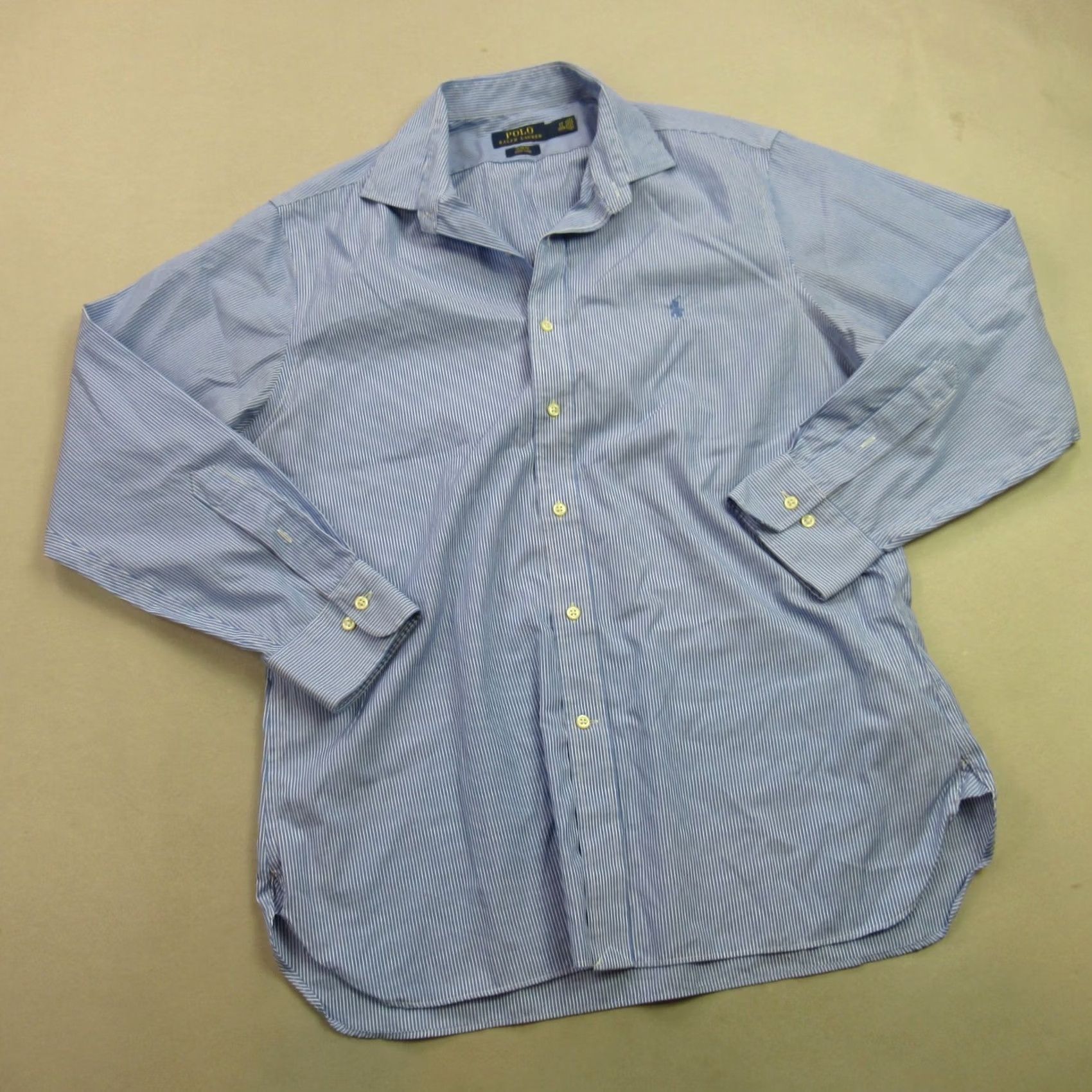 Polo Ralph Lauren Polo Ralph Lauren Shirt Mens L Long Sleeve Slim Fit Blue Button Front Stripes Size US L / EU 52-54 / 3 - 2 Thumbnail