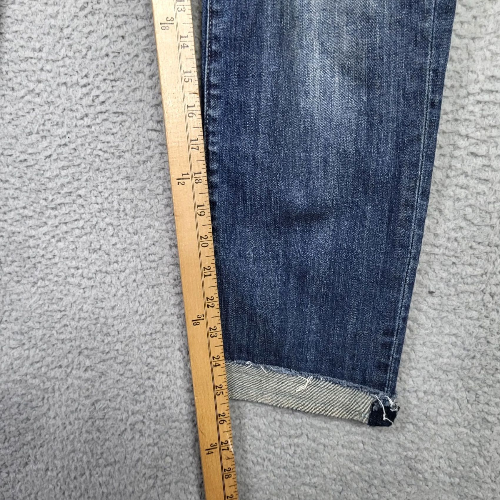 Vintage KUT from the Kloth Jeans Straight Distressed Mid Rise Blue Cotton/Spandex Size 6 Womens Pants Size 28" / US 6 / IT 42 - 7 Thumbnail