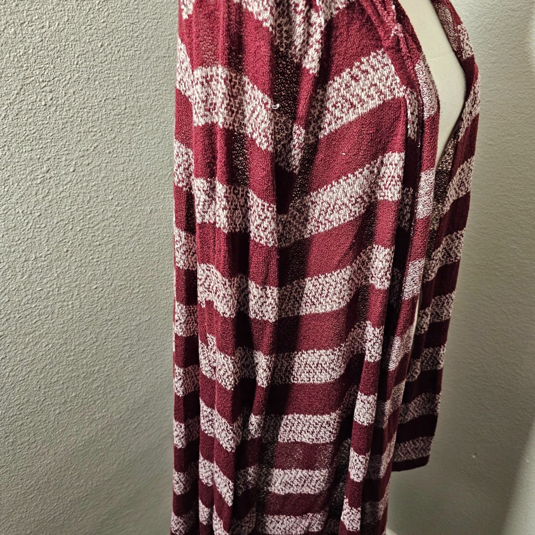 Vintage t/o Sweater Cardigan Women XL Red Striped Hooded Open Front Long Sleeve Casual Knit Size XL / US 12-14 / IT 48-50 - 5 Thumbnail