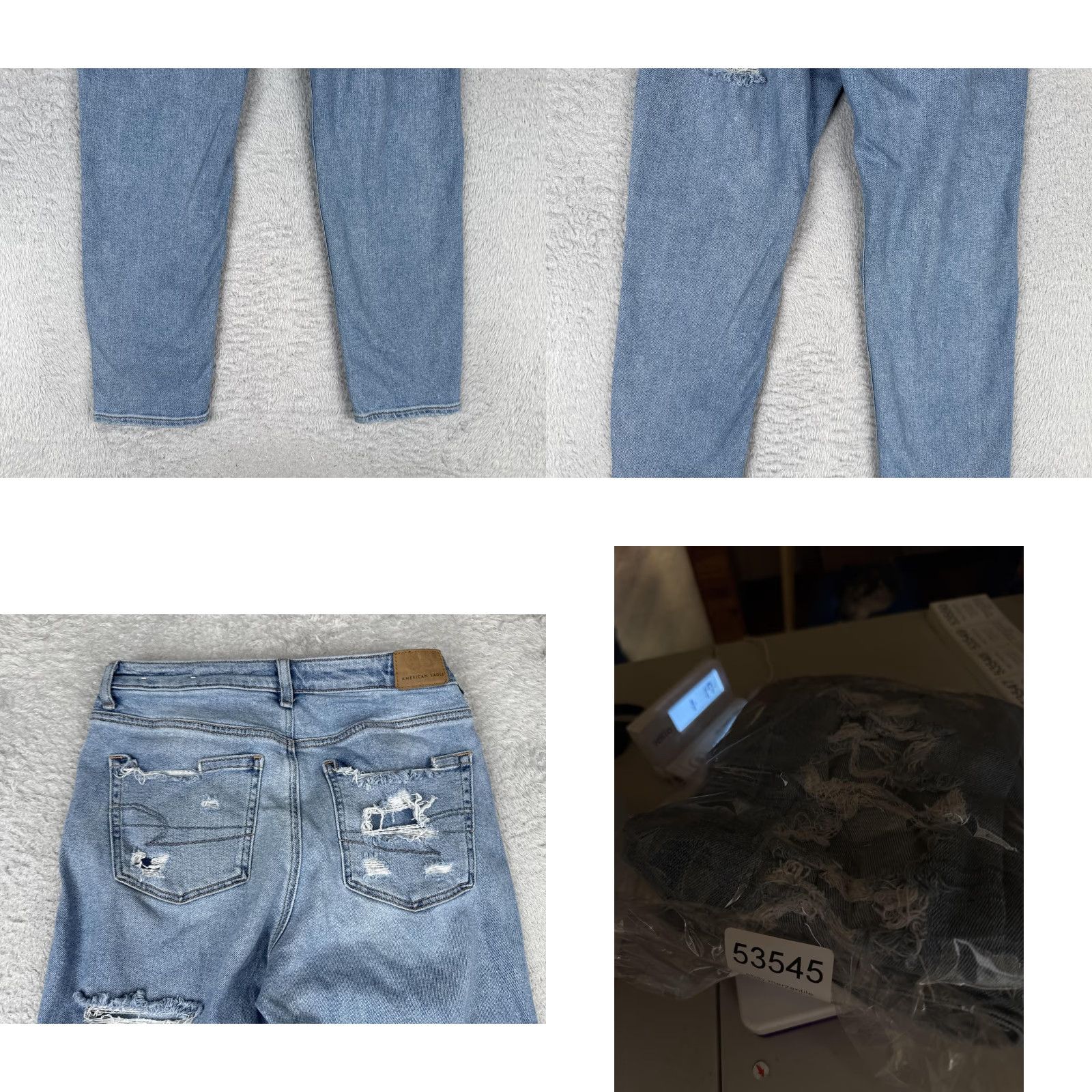 American Eagle Outfitters American Eagle Jeans Womens 4 Blue Distressed High Rise Straight Stretch Denim Jeans Modern 90s Womens Size 27" / US 4 / IT 40 - 10 Thumbnail